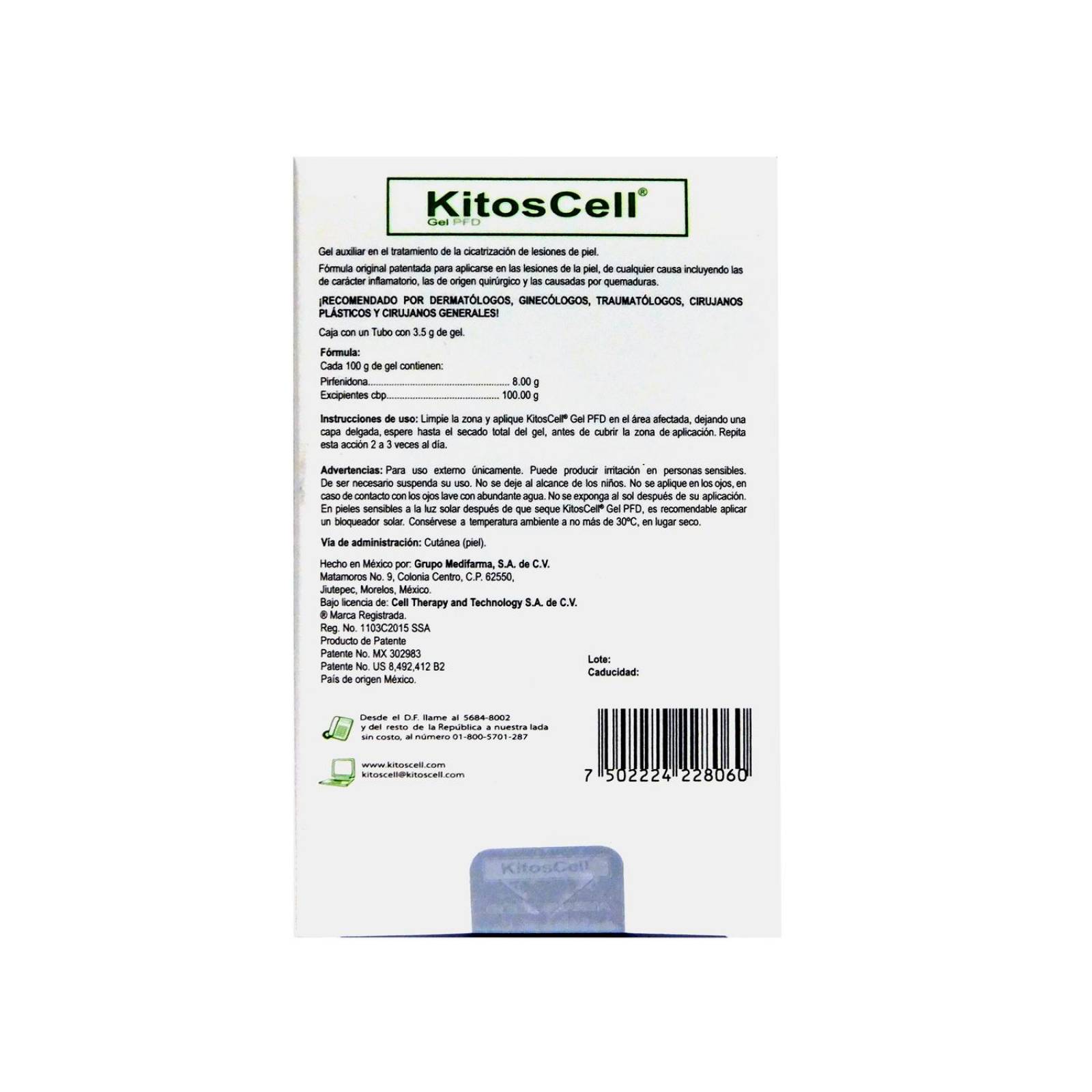 Kitoscell Caja Con Tubo Con 3.5 G Gel 