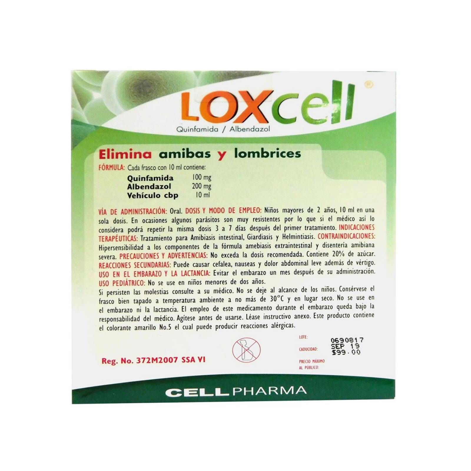 Loxcell Suspensión Pediátrica Caja Con Frasco Con 10 mL 