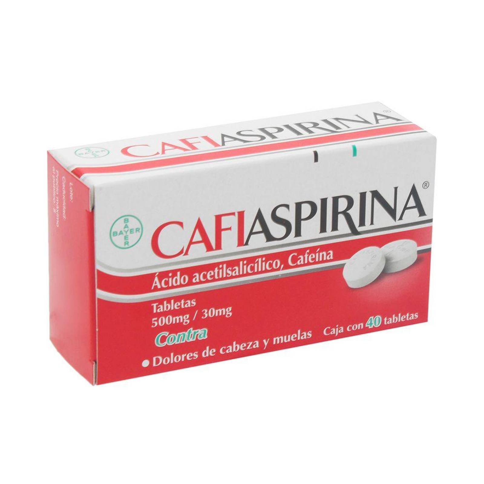 Cafiaspirina 500 mg/30 mg Caja Con 40 Tabletas 