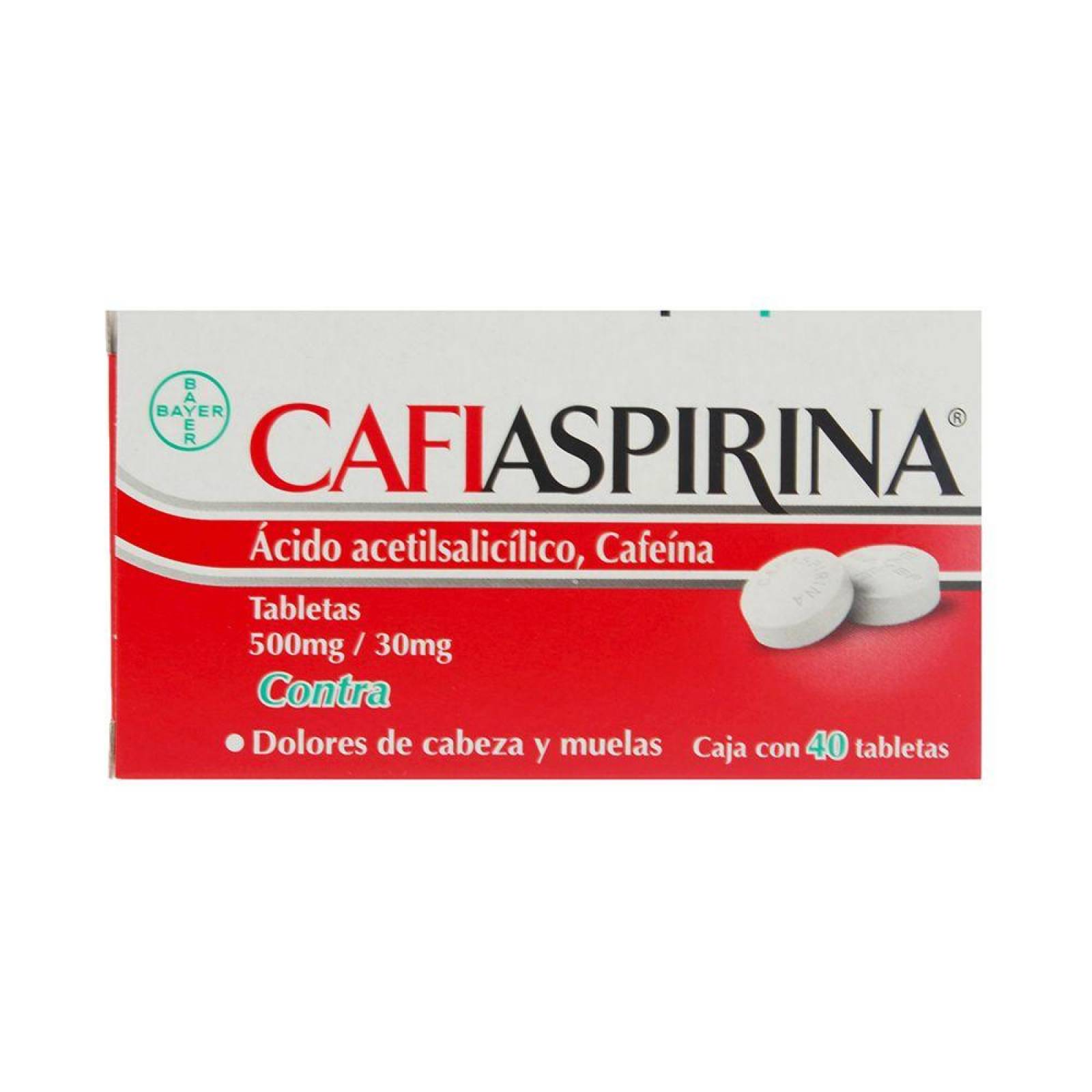 Cafiaspirina 500 mg/30 mg Caja Con 40 Tabletas 