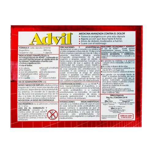 Advil Max 400 mg Caja Con 10 Cápsulas 