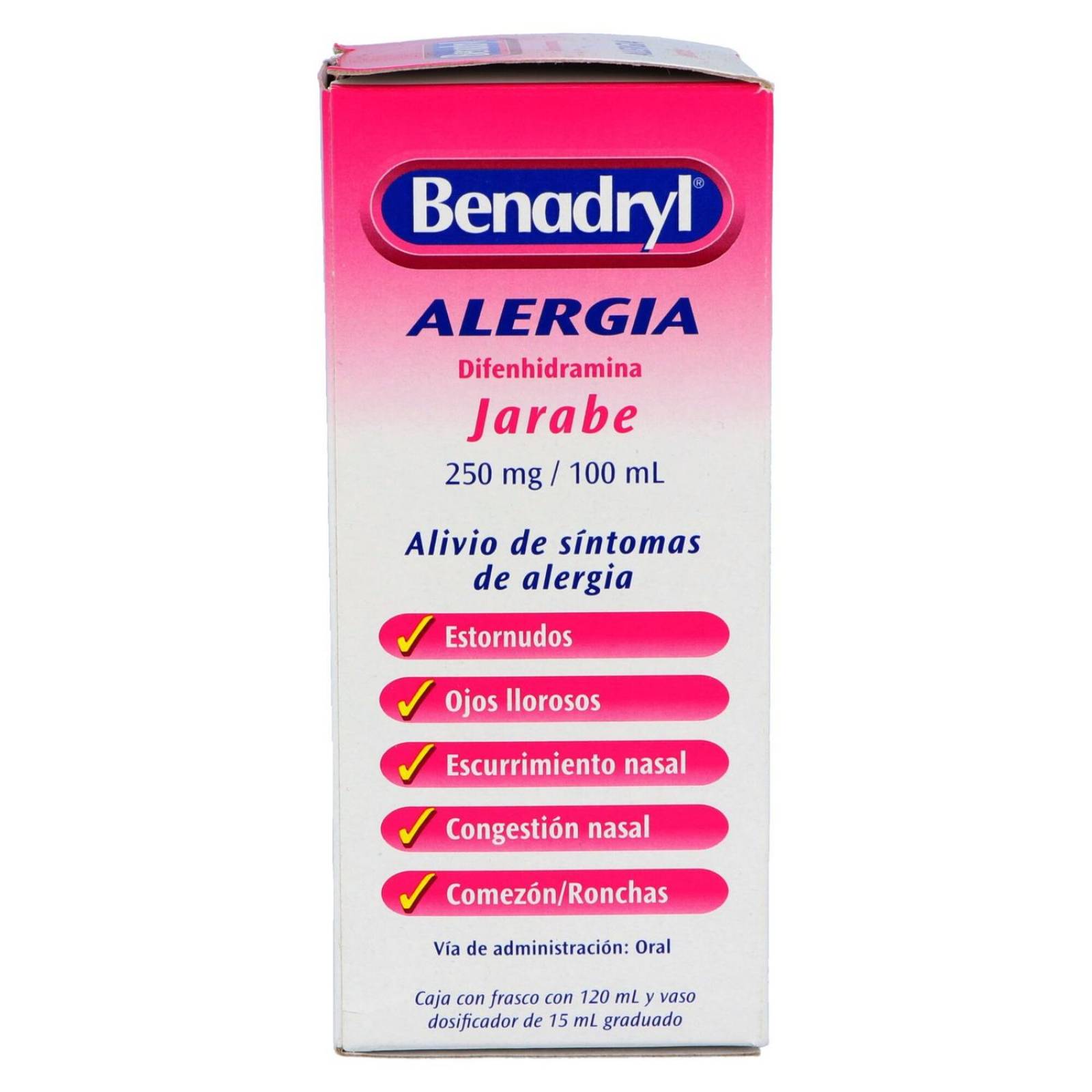 Benadryl Jarabe Caja Con Frasco Con 120 mL 