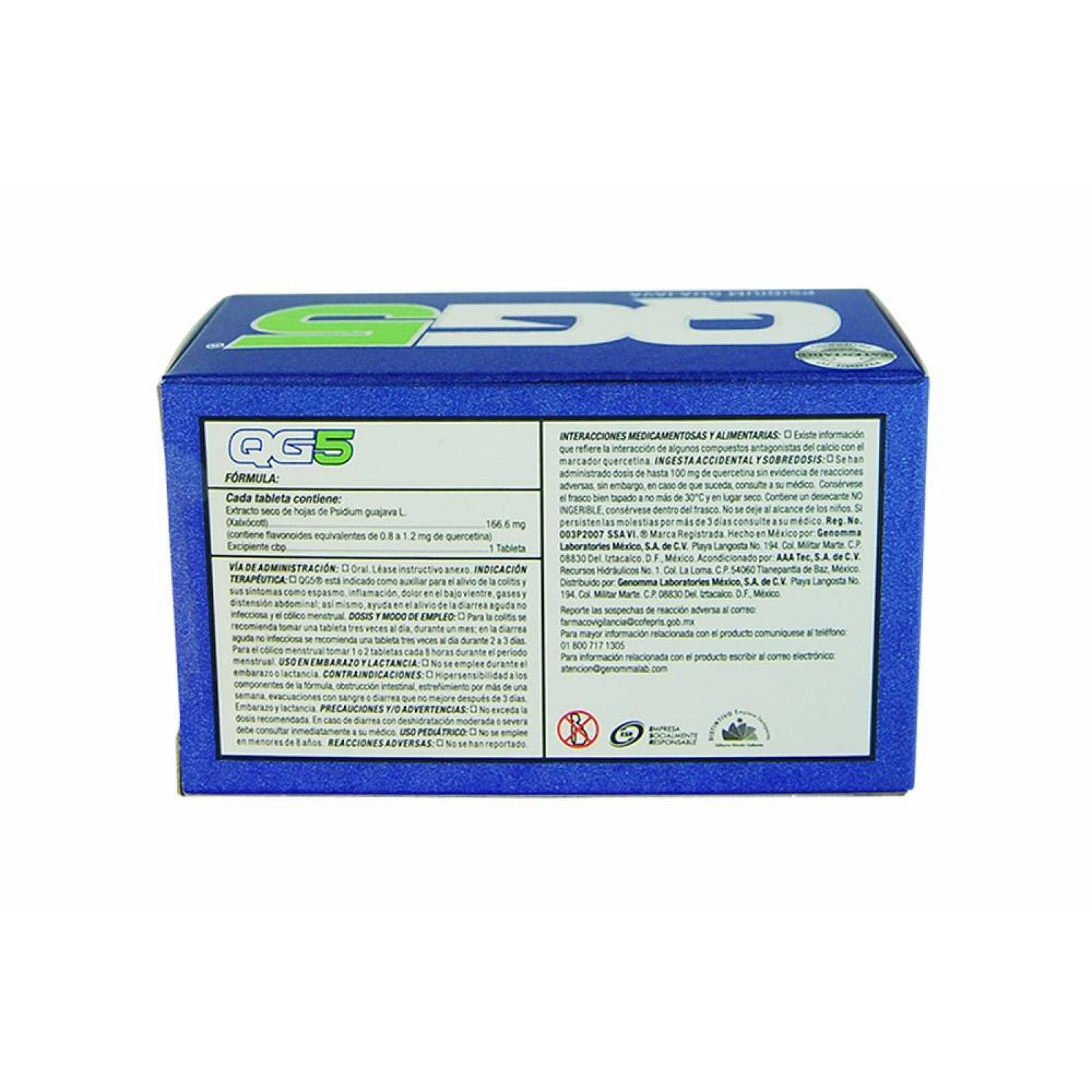 QG5 166.6 mg Caja Con Frasco Con 30 Tabletas 