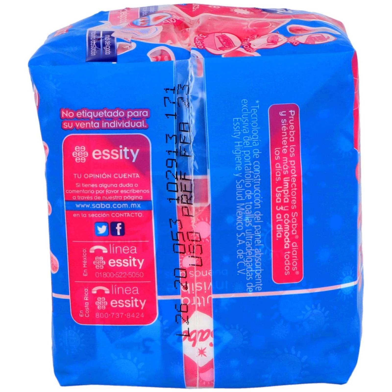 Toallas Sanitarias Saba Ultra Invisible Con Alas Empaque Con 10 Piezas 