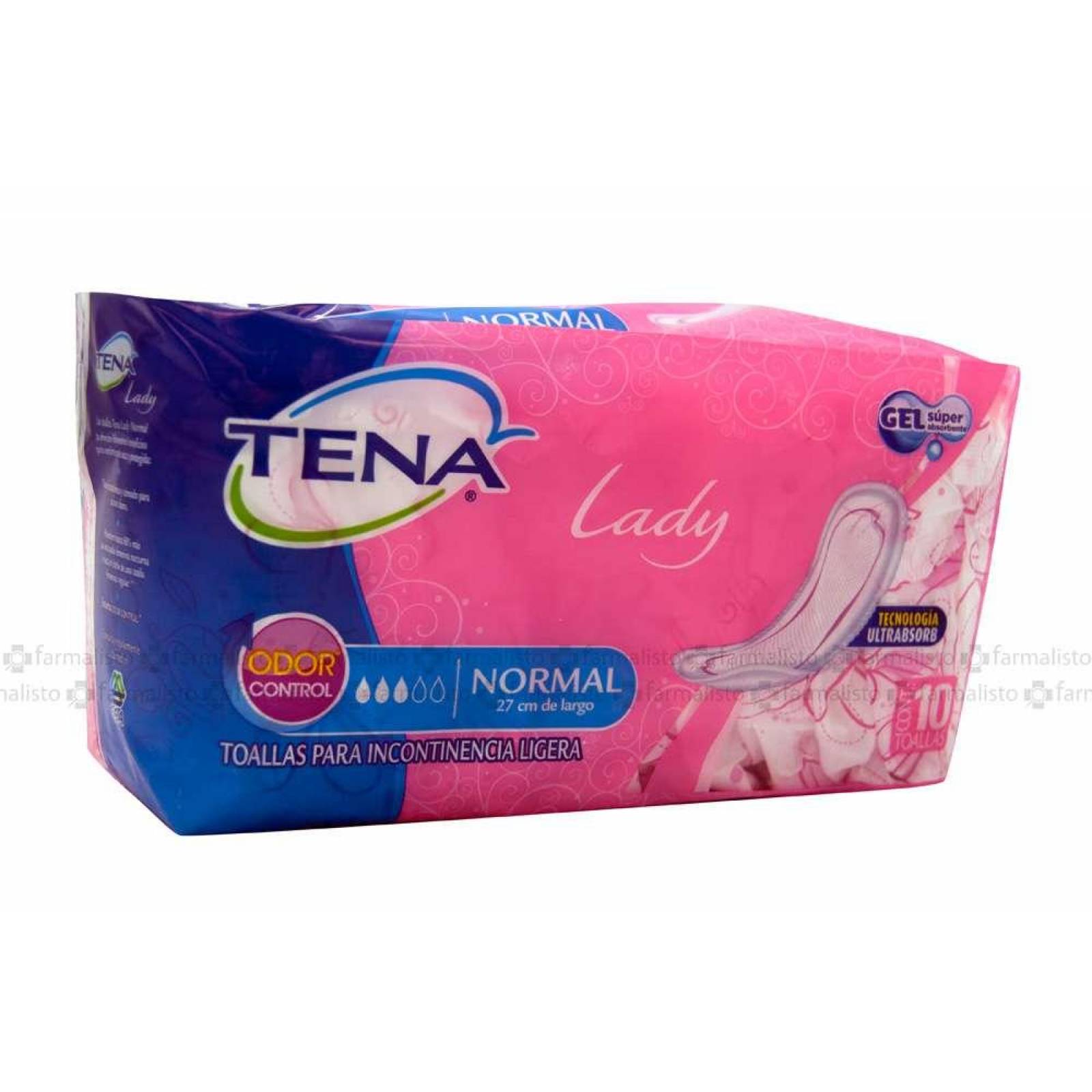 Tena lady Discret Toallas Sanitarias Paquete Con 10 Piezas 