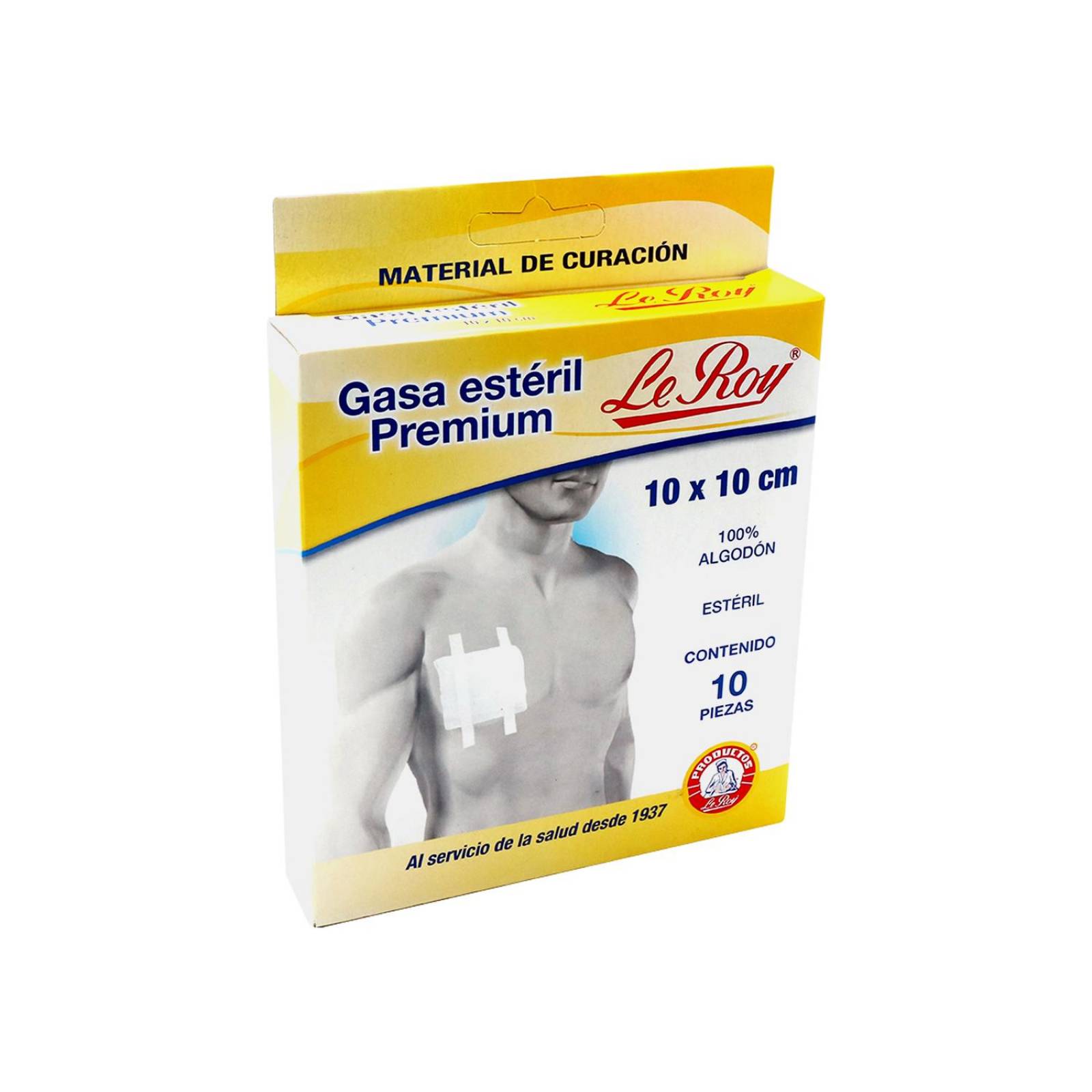 Le Roy Gasa Estéril Premium 10x10cm Caja Con 10 Piezas 