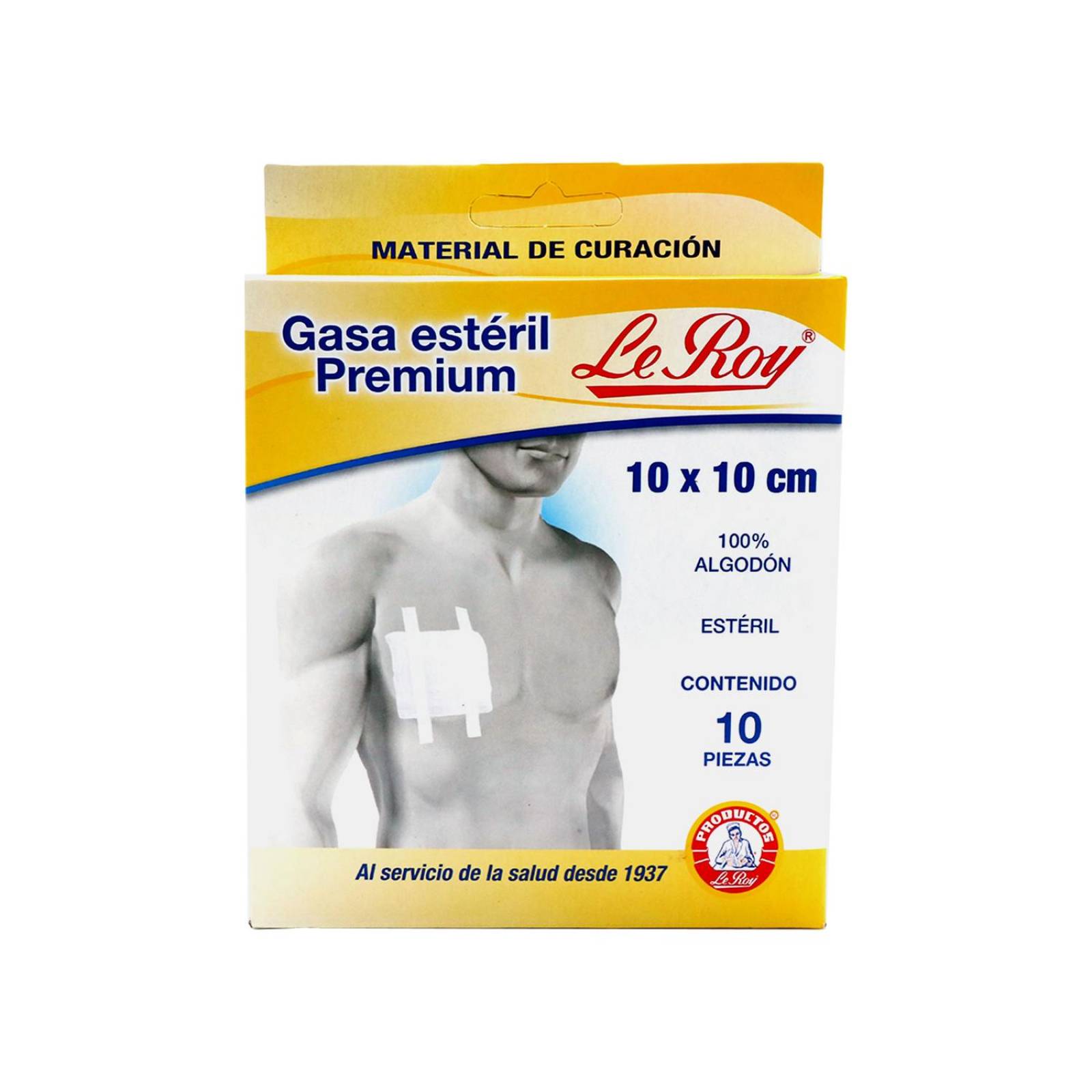 Le Roy Gasa Estéril Premium 10x10cm Caja Con 10 Piezas 
