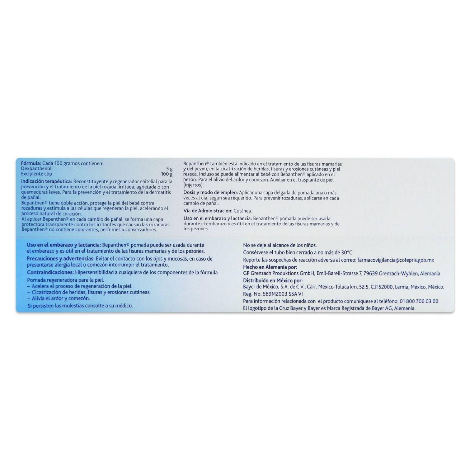 Bepanthen Pomada 100 mg Caja Con Tubo 