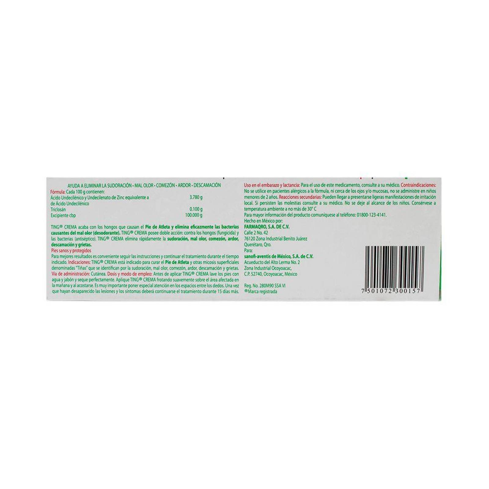 Ting Crema Caja Con Tubo Con 72 g. 