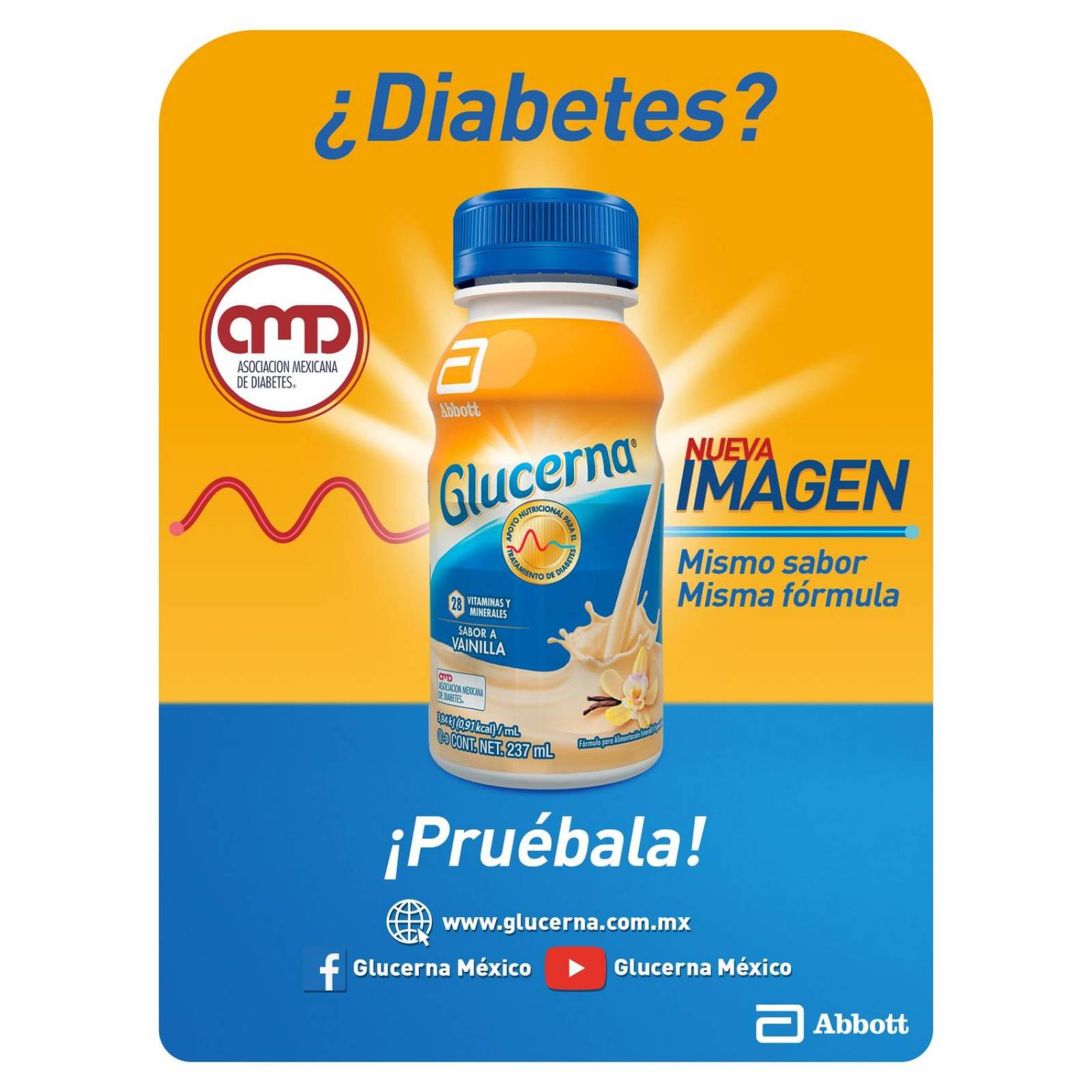 Glucerna Alimentación Especializada Para Diabéticos Sabor Vainilla Lata Con 400g 