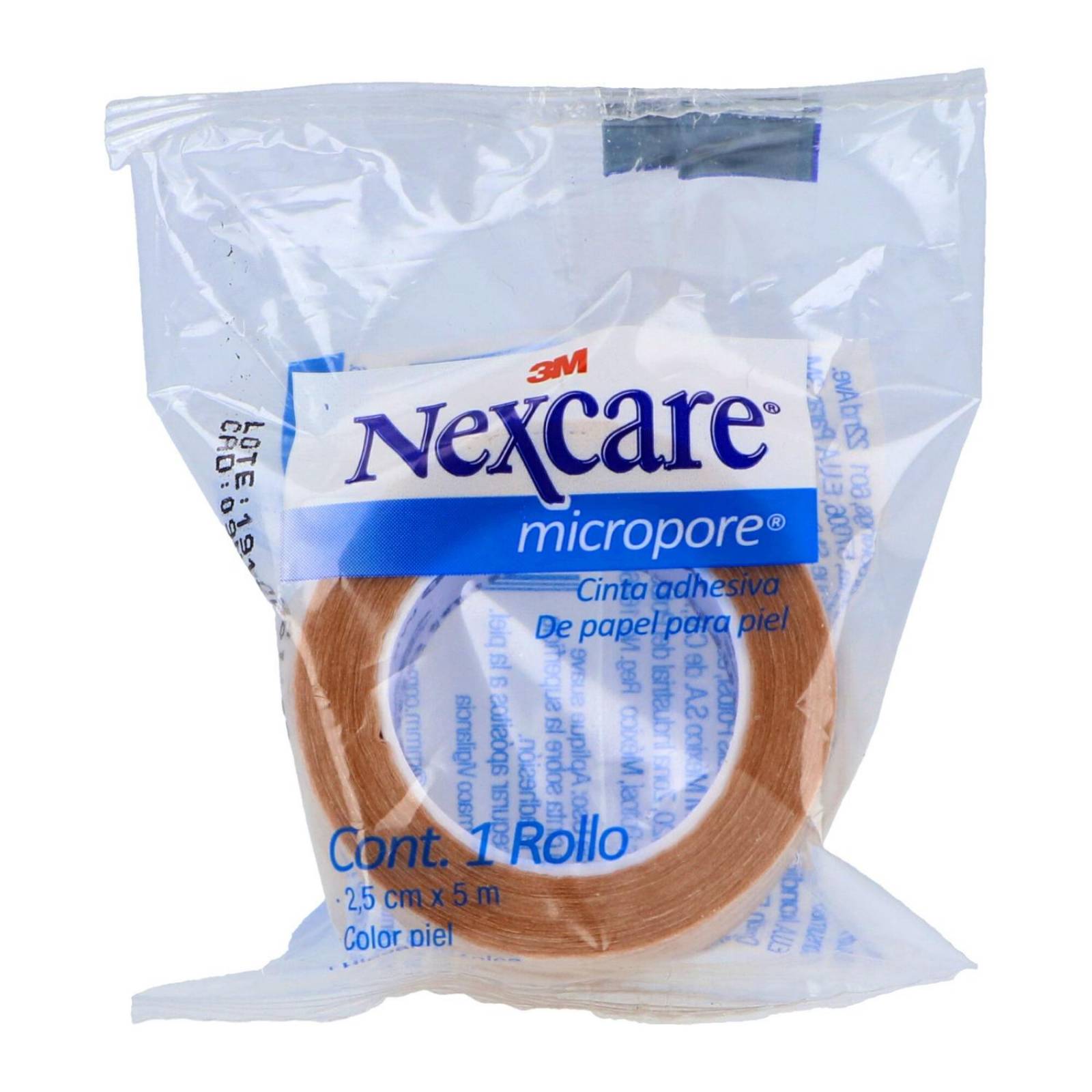 Nexcare Micropore Cinta Adhesiva De Papel Color Piel. Empaque Con 1 Rollo 