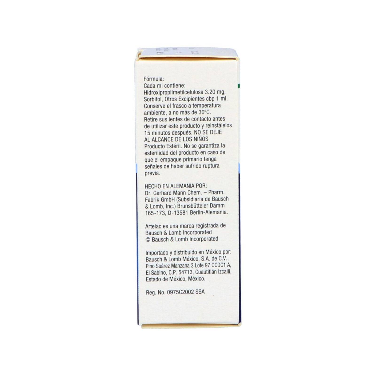 Artelac Lagrimas Artificiales Frasco Gotero Con 10mL 