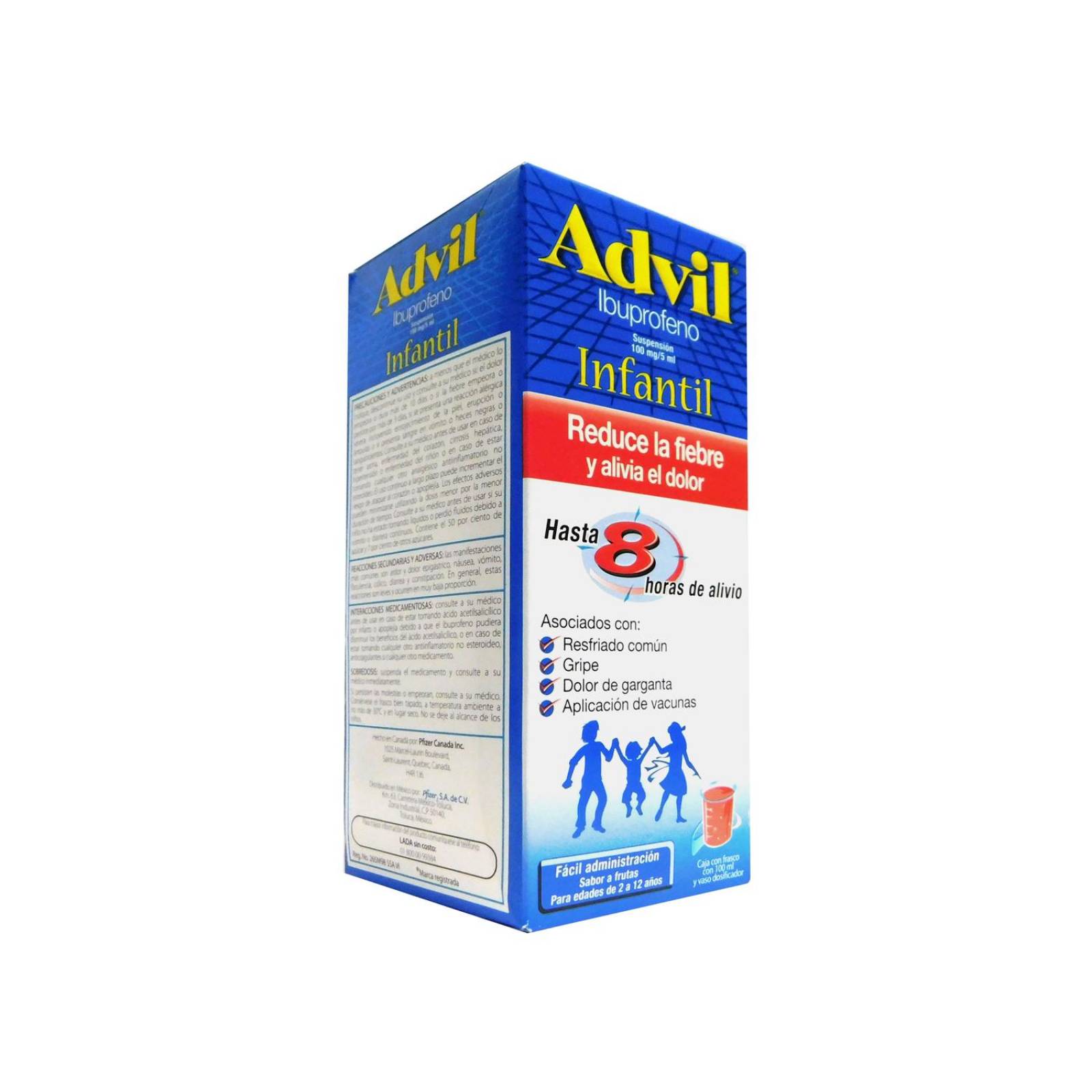 Advil Infantil Suspensión 100mg/5mL Sabor Frutas Caja Con Frasco Con 100 mL 