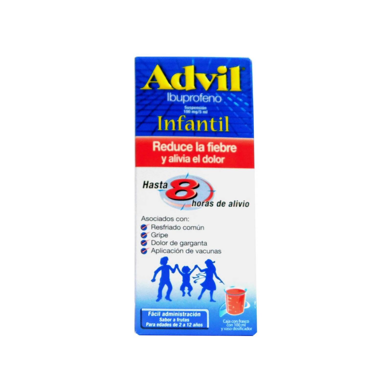 Advil Infantil Suspensión 100mg/5mL Sabor Frutas Caja Con Frasco Con 100 mL 