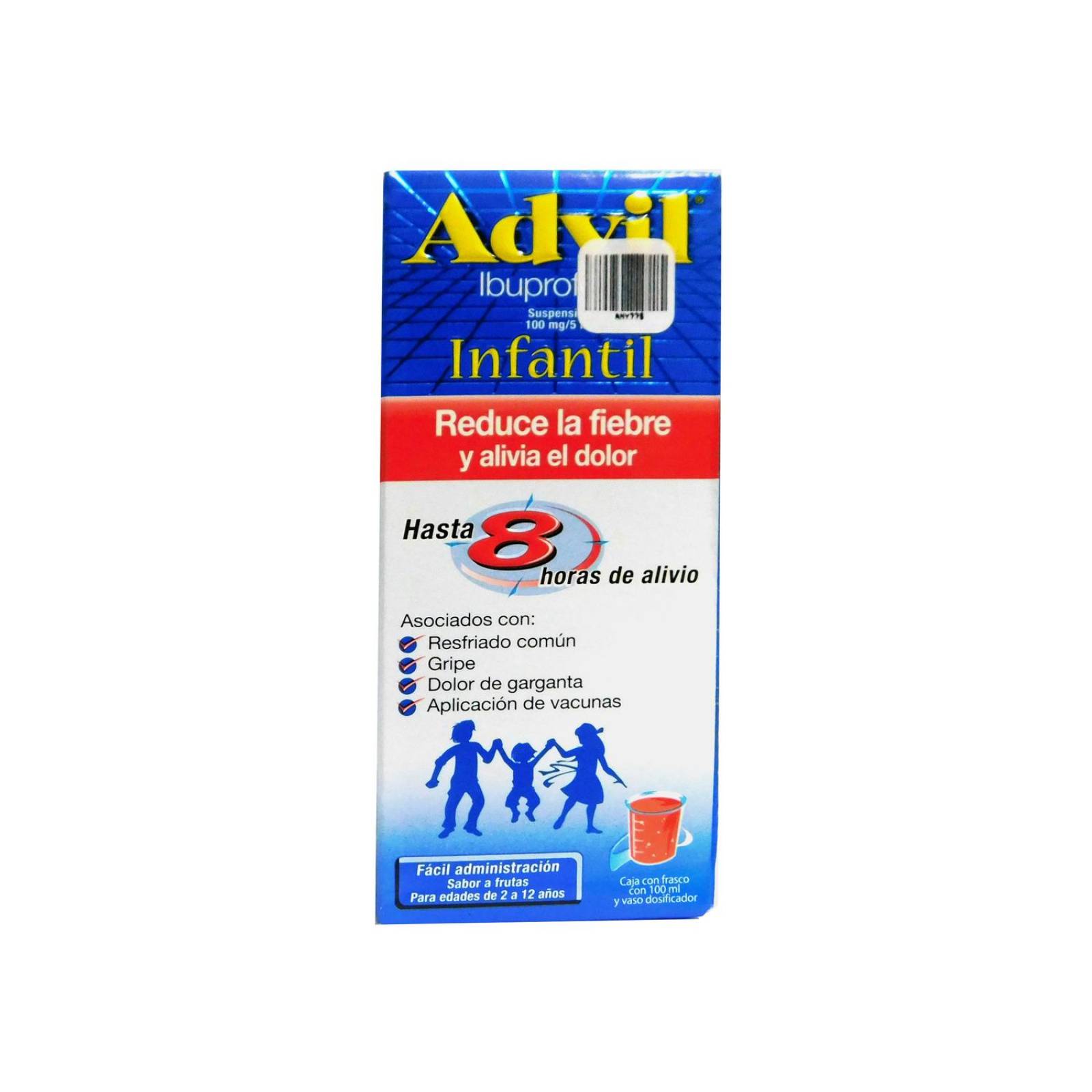 Advil Infantil Suspensión 100mg/5mL Sabor Frutas Caja Con Frasco Con 100 mL 