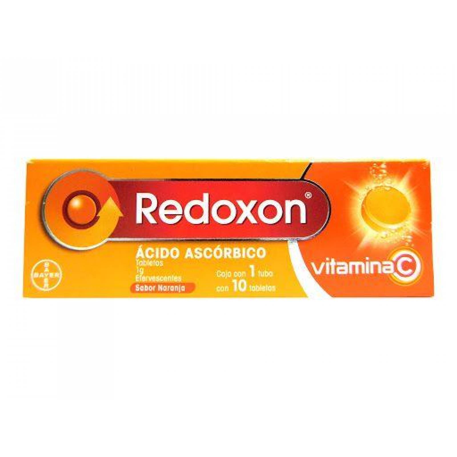 Redoxon 1g Tubo Con 10 Tabletas Efervescentes Sabor Naranja 