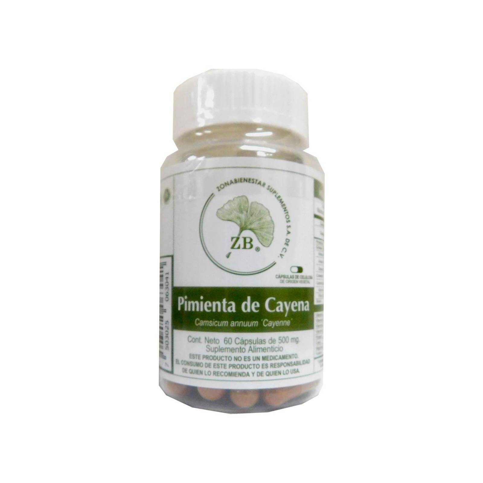 Pimienta Cayena Bote Con 60 Cápsulas De 500 mg 