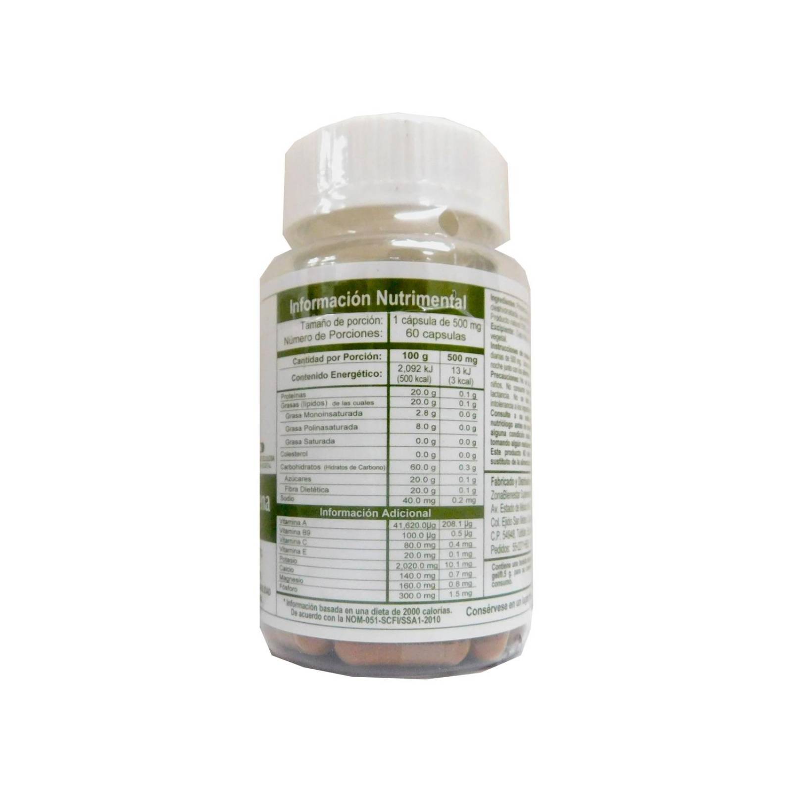 Pimienta Cayena Bote Con 60 Cápsulas De 500 mg 