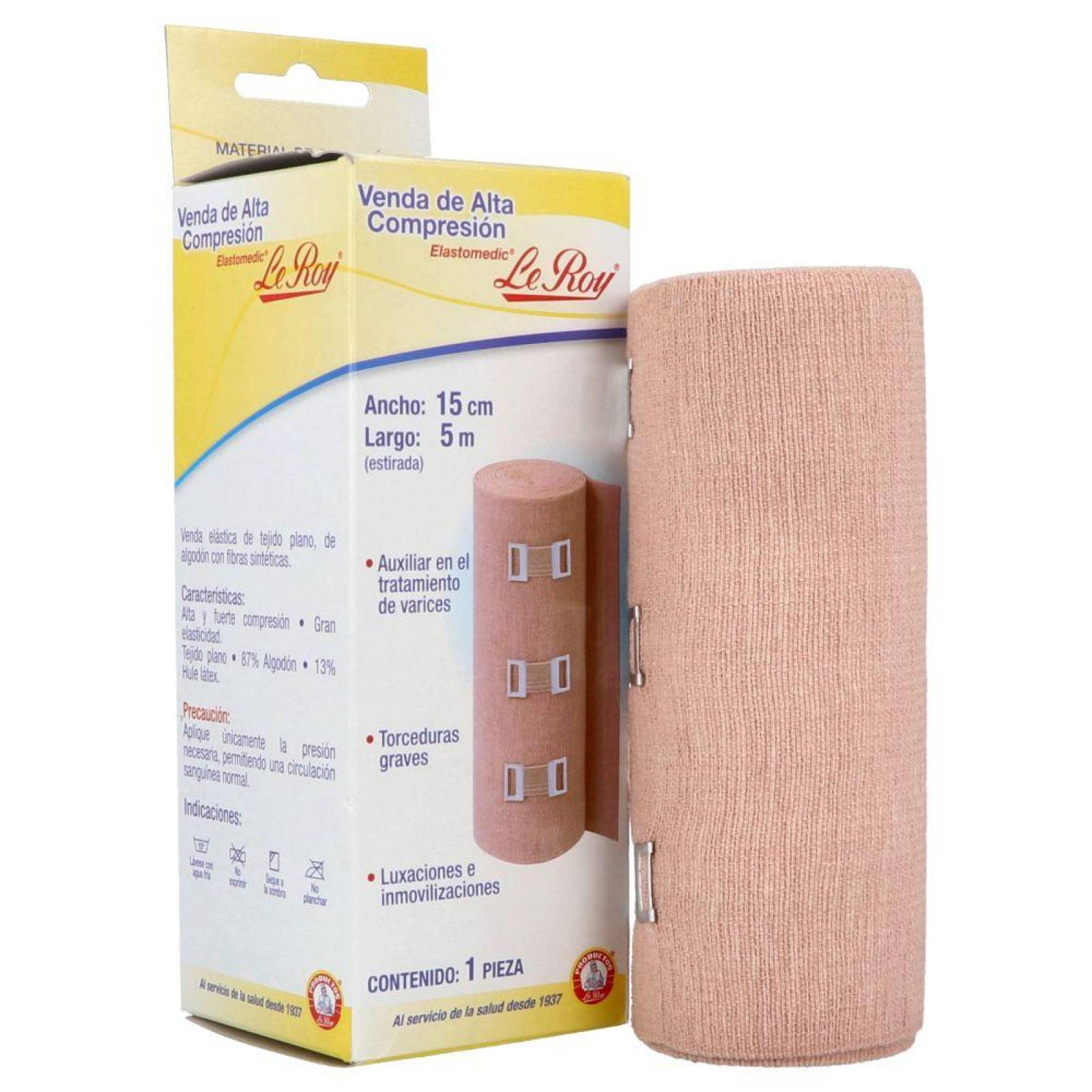 Leroy Venda Elastomedic 15cmx5m Empaque Con 1 Pieza 