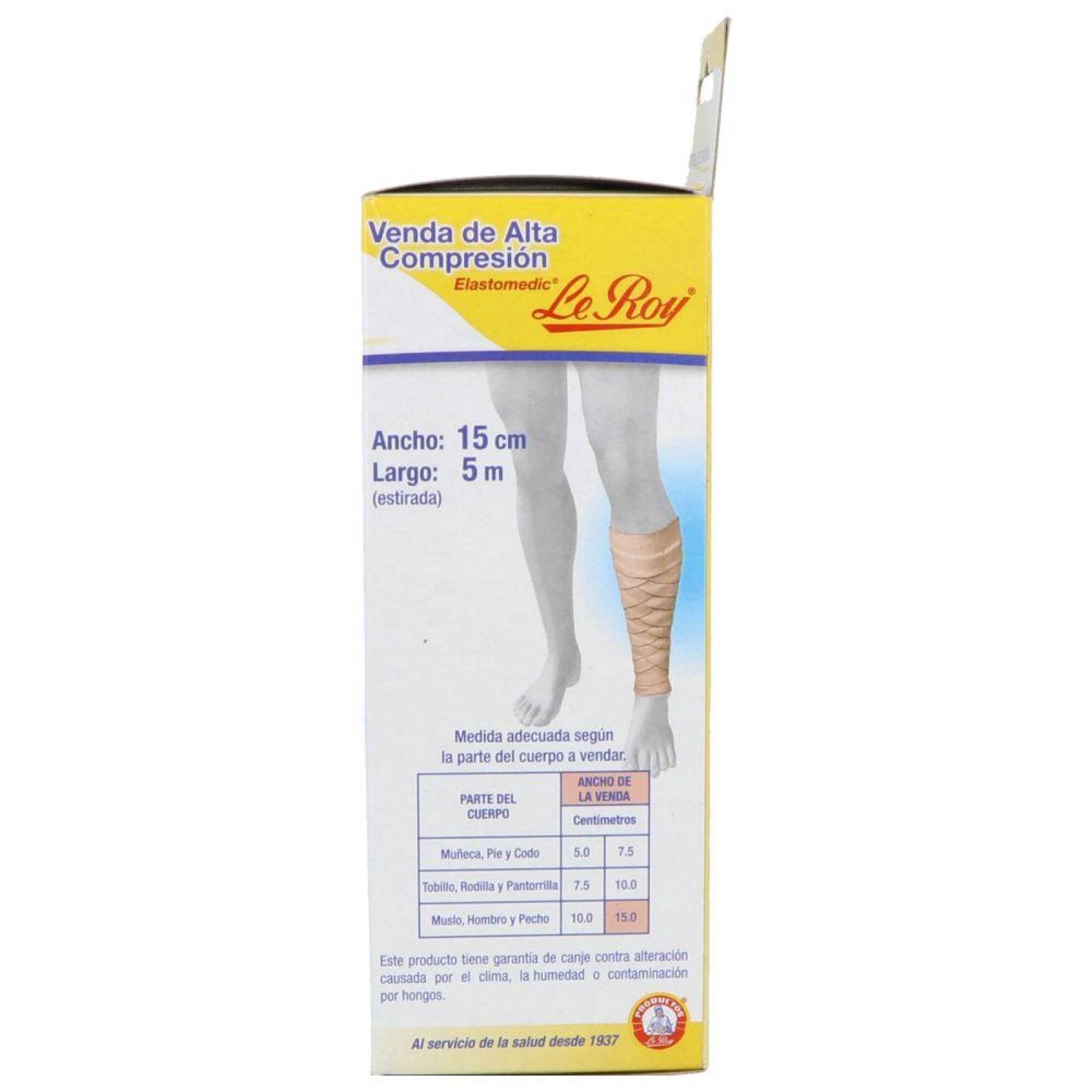 Leroy Venda Elastomedic 15cmx5m Empaque Con 1 Pieza 