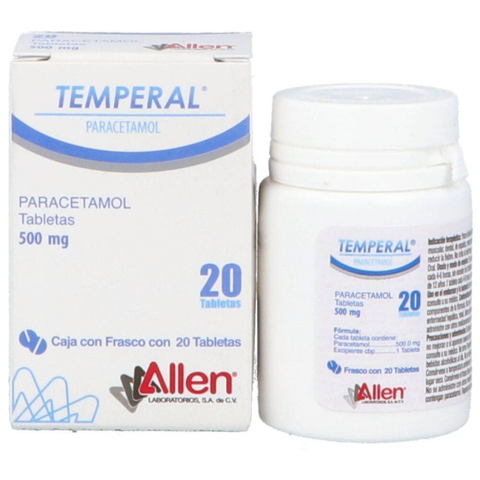 Temperal 500 Mg Caja Con Frasco Con 20 Tabletas 
