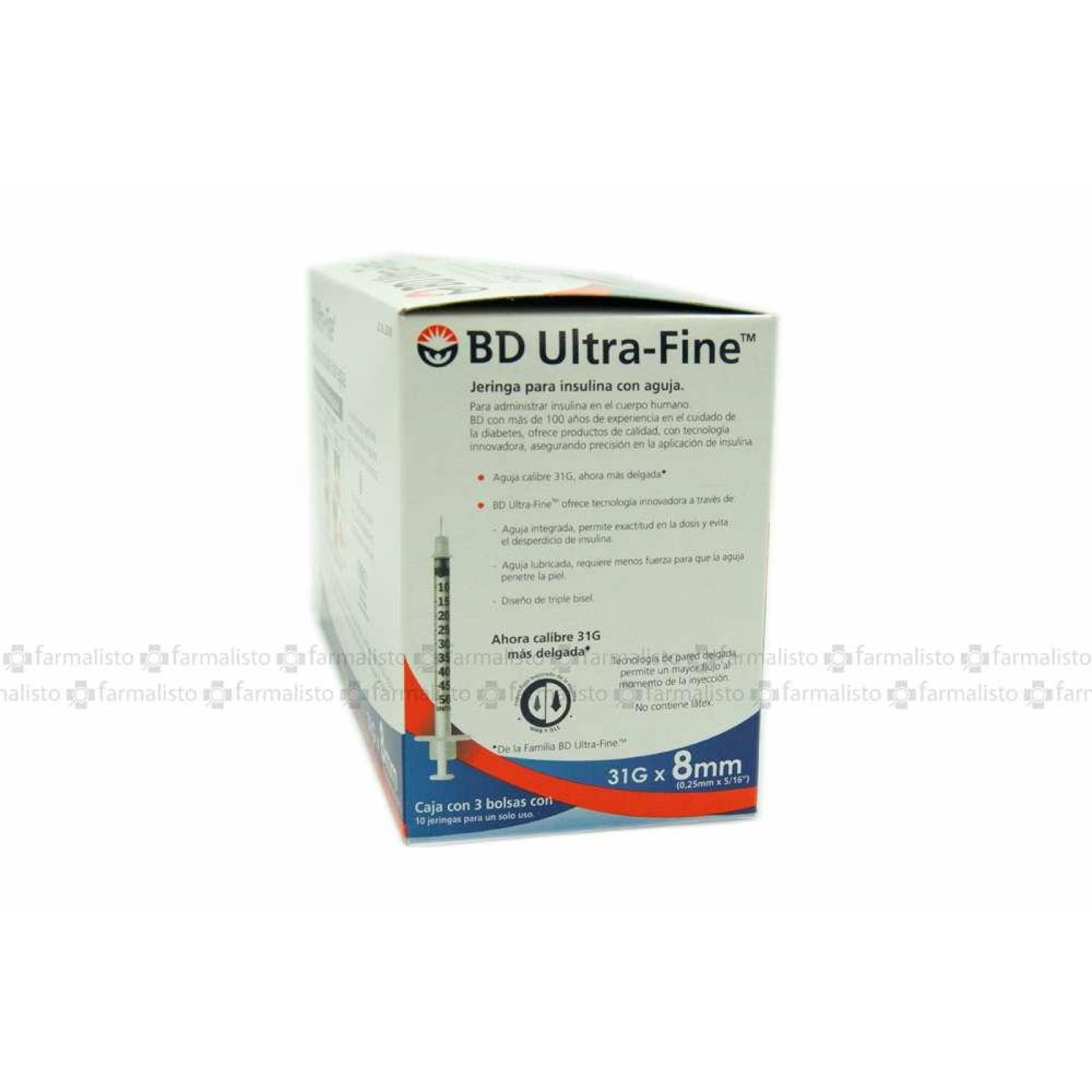 BD Ultra-Fine Caja Con 30 Jeringas .5 mL 31G X 8 MM 