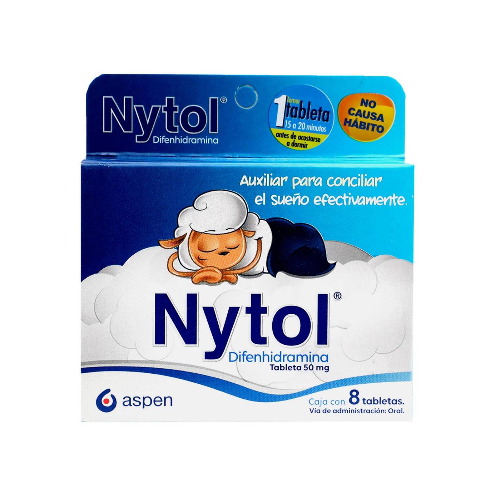 Nytol 50 mg Caja Con 8 Tabletas. 