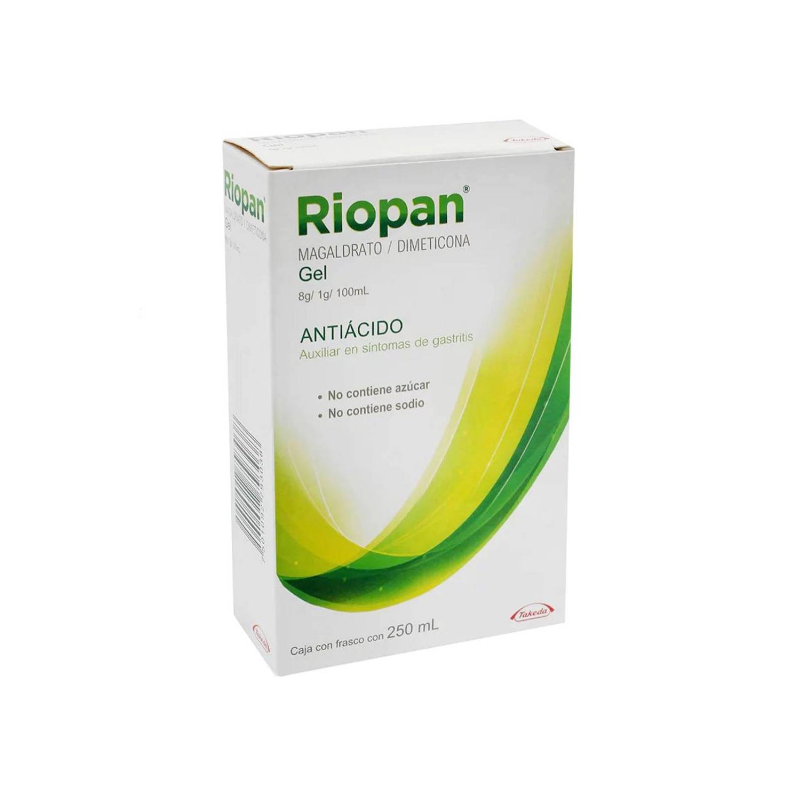 Riopan Gel 8 mg / 1 mg /100 mL Caja Con Frasco Con 250 mL 