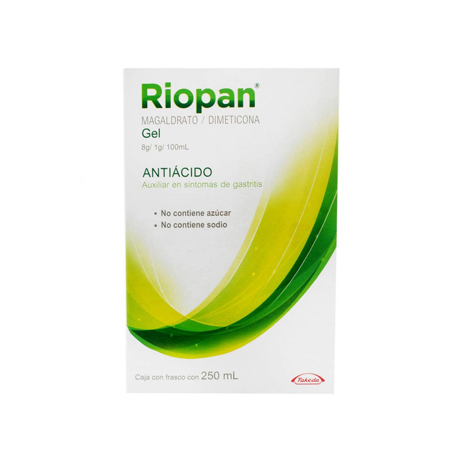 Riopan Gel 8 mg / 1 mg /100 mL Caja Con Frasco Con 250 mL 
