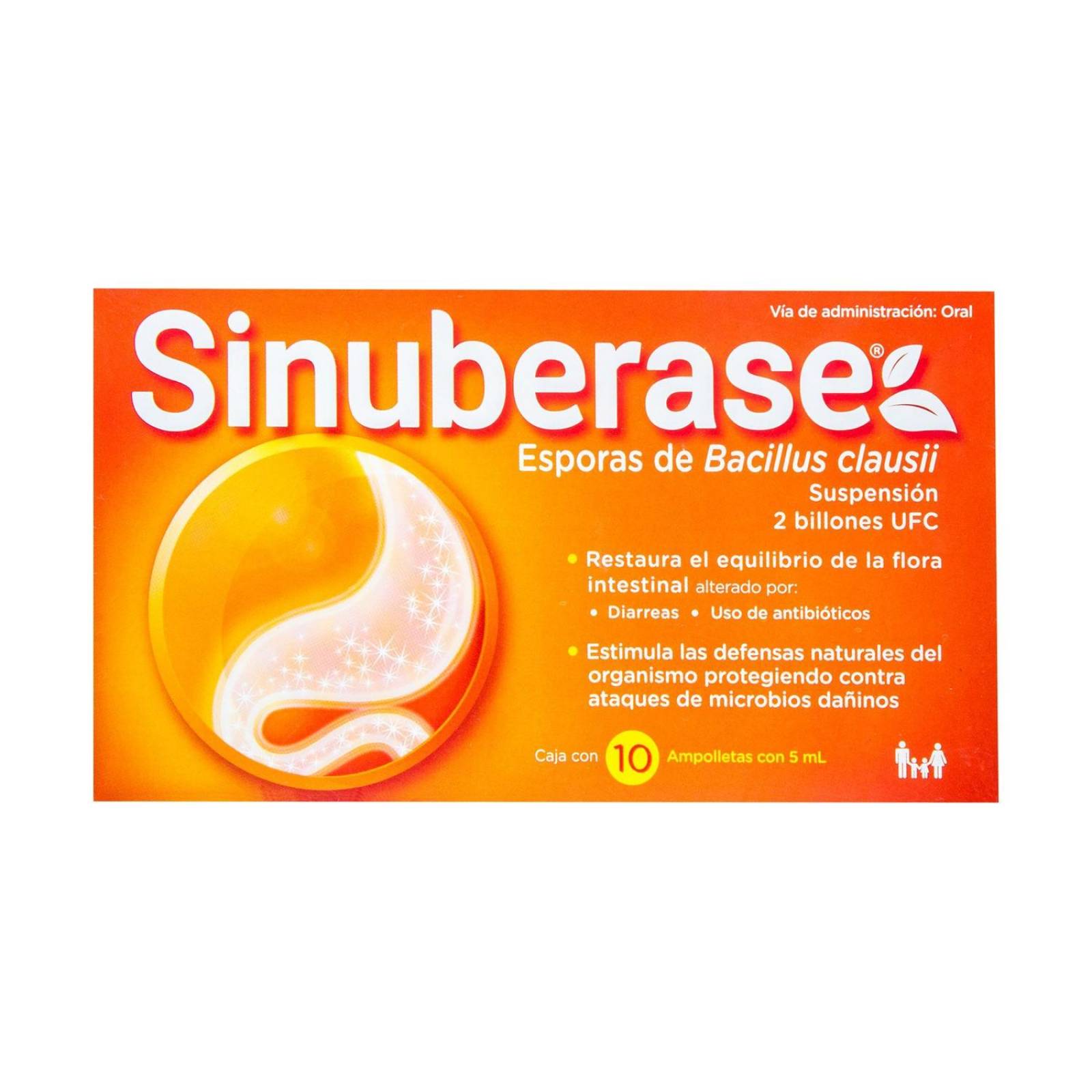 Sinuberase Suspensión Caja Con 10 Ampolletas Con 5 mL 