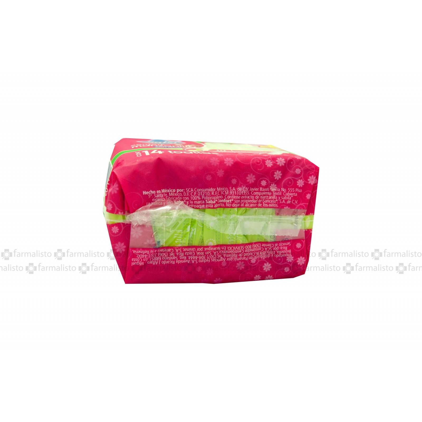 Toallas Sanitarias Saba Confort Manzanilla Con Alas Empaque Con 14 Toallas 