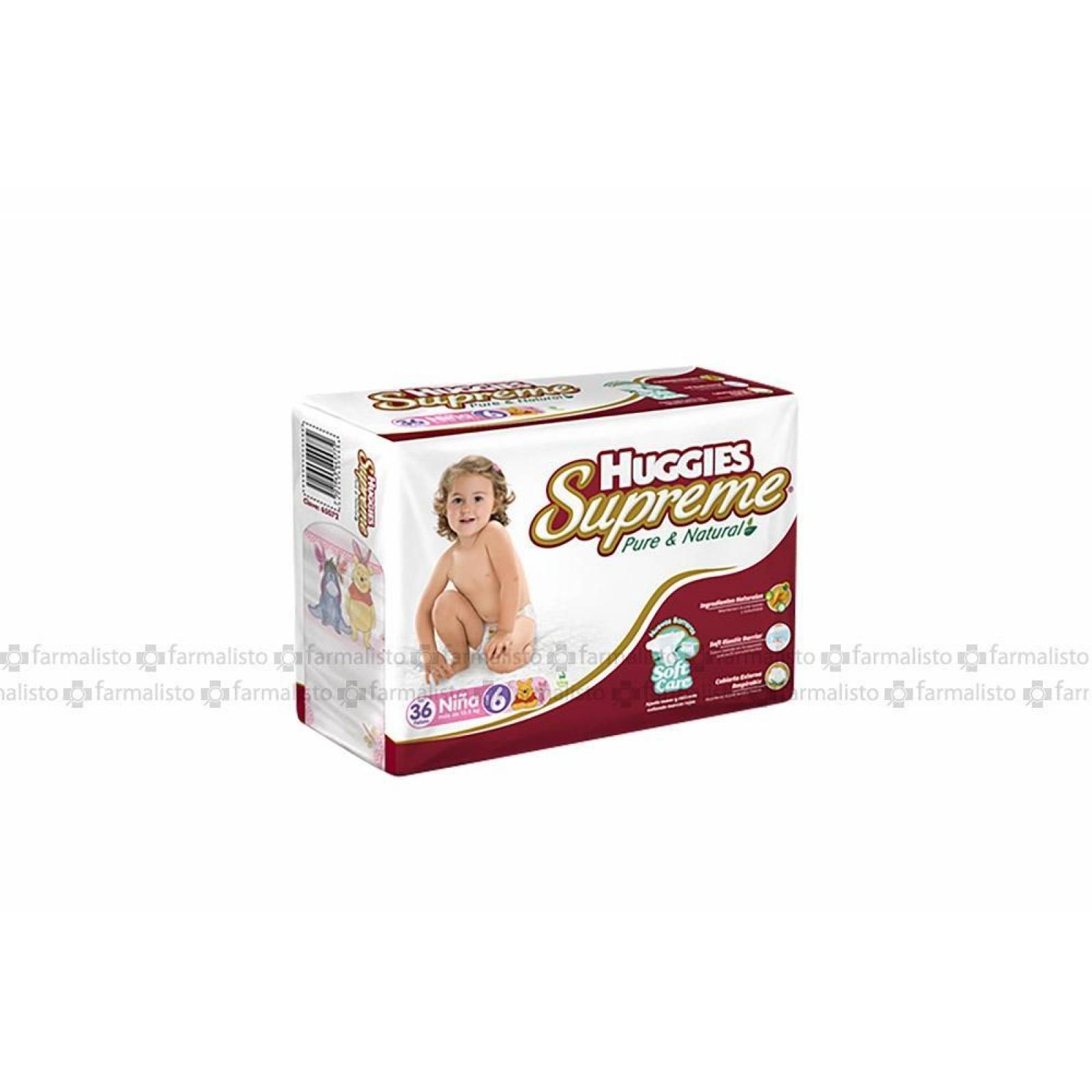 Huggies Supreme Pure & Natural Etapa 6 Niña Con 36 Piezas 