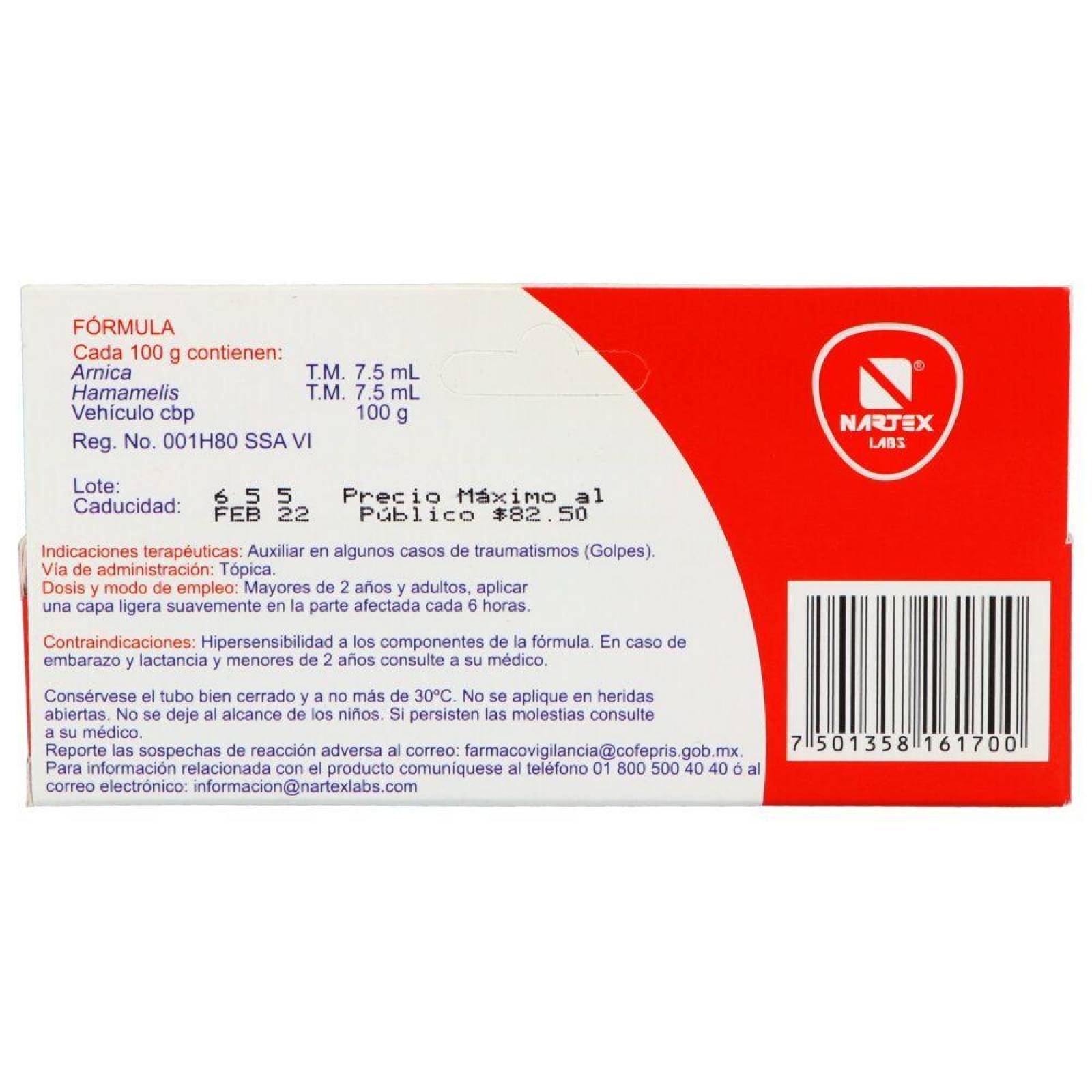 Arnica Montana Nartex Pomada Caja Con Tubo Con 30 g 