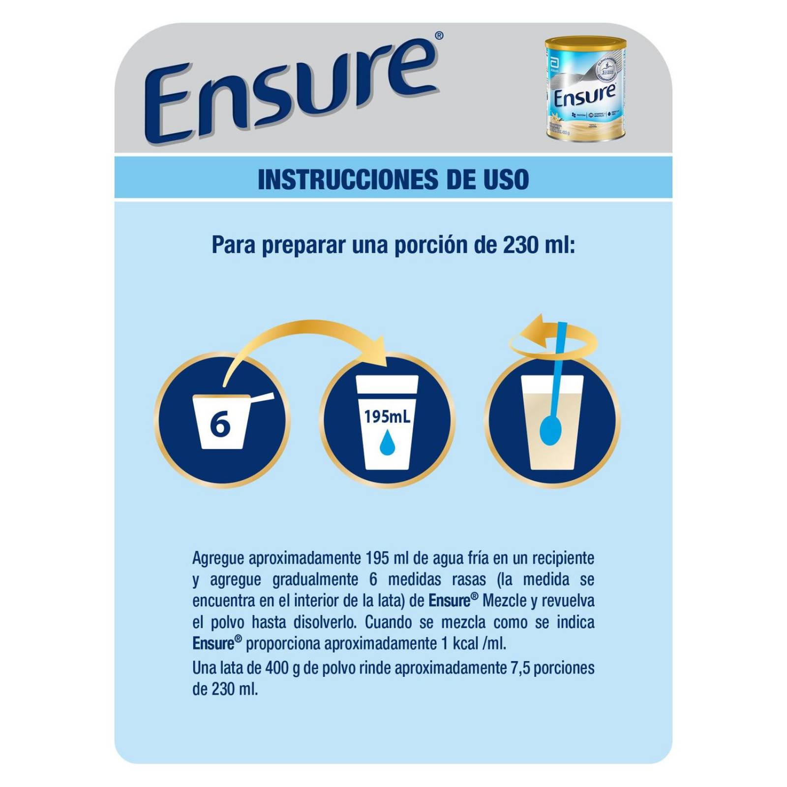 FRM-Ensure Polvo Lata Con 400g Sabor A Vainilla 