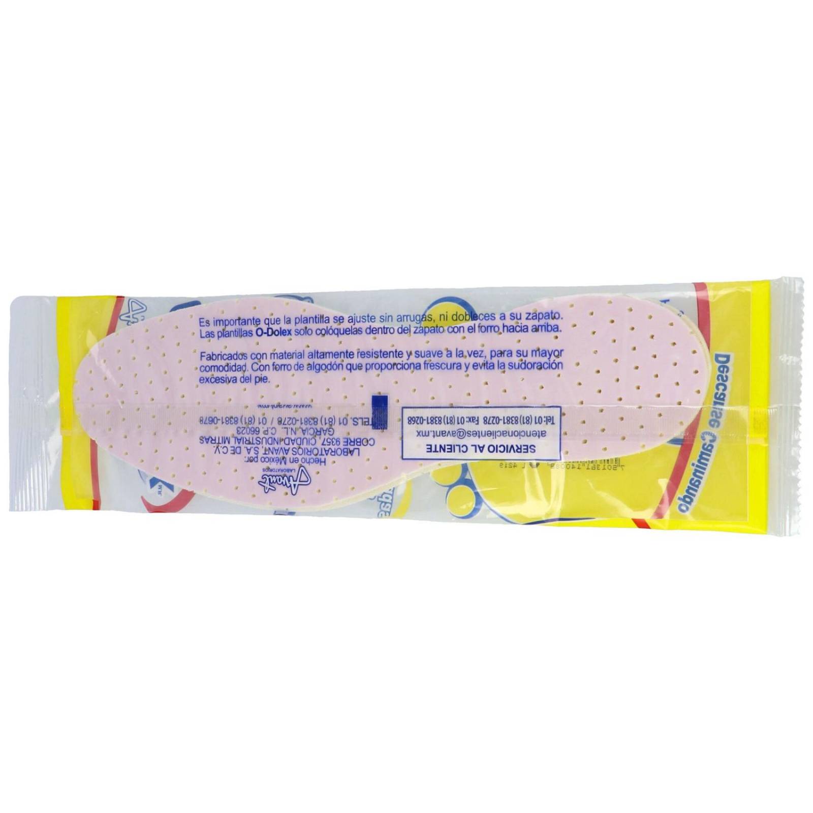 Plantillas Acojinadas O-Dolex No 8 Bolsa Con 2 Piezas 