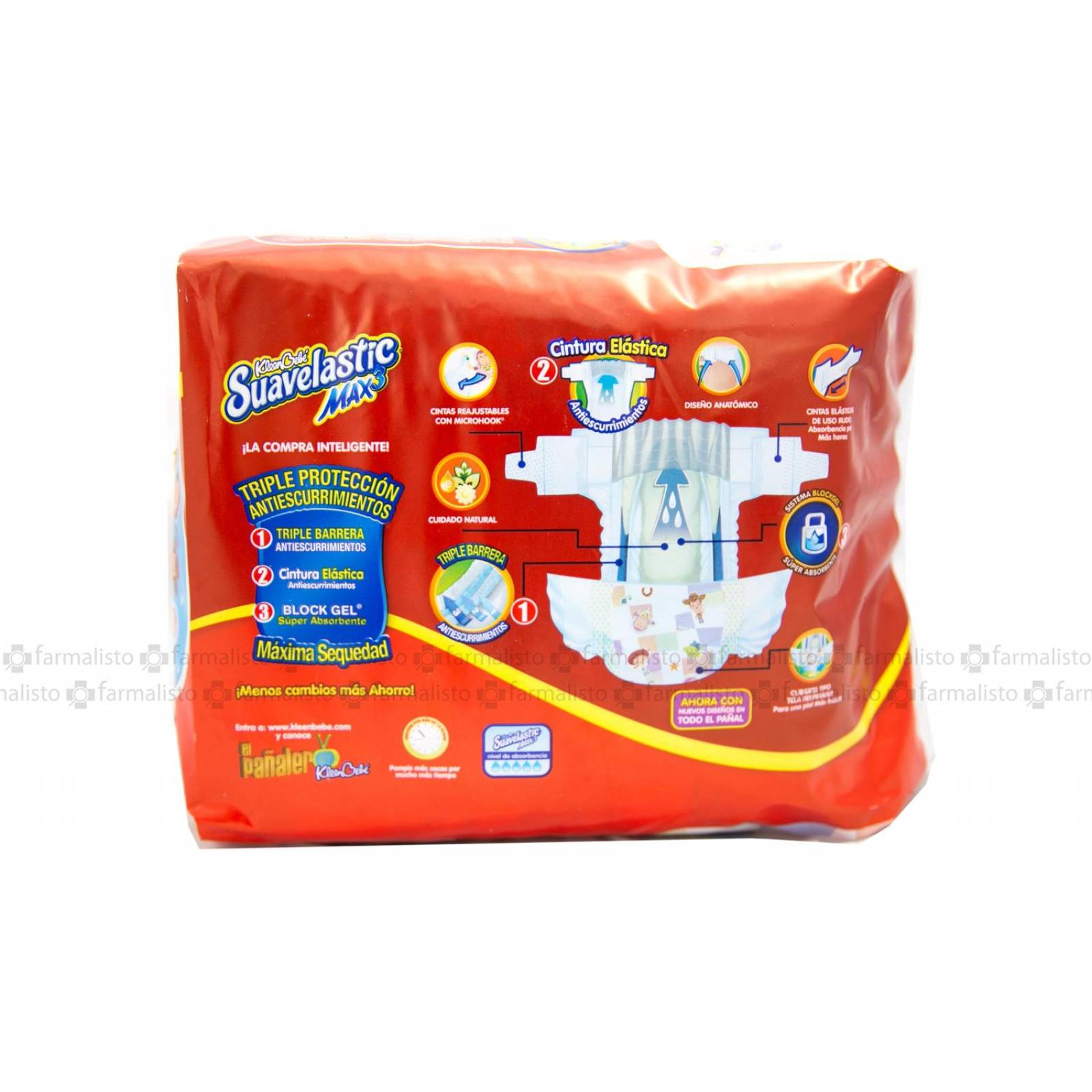 Kleen Bebé Suavelastic Max 3 Mediano 6-10 Kg Empaque Con 14 