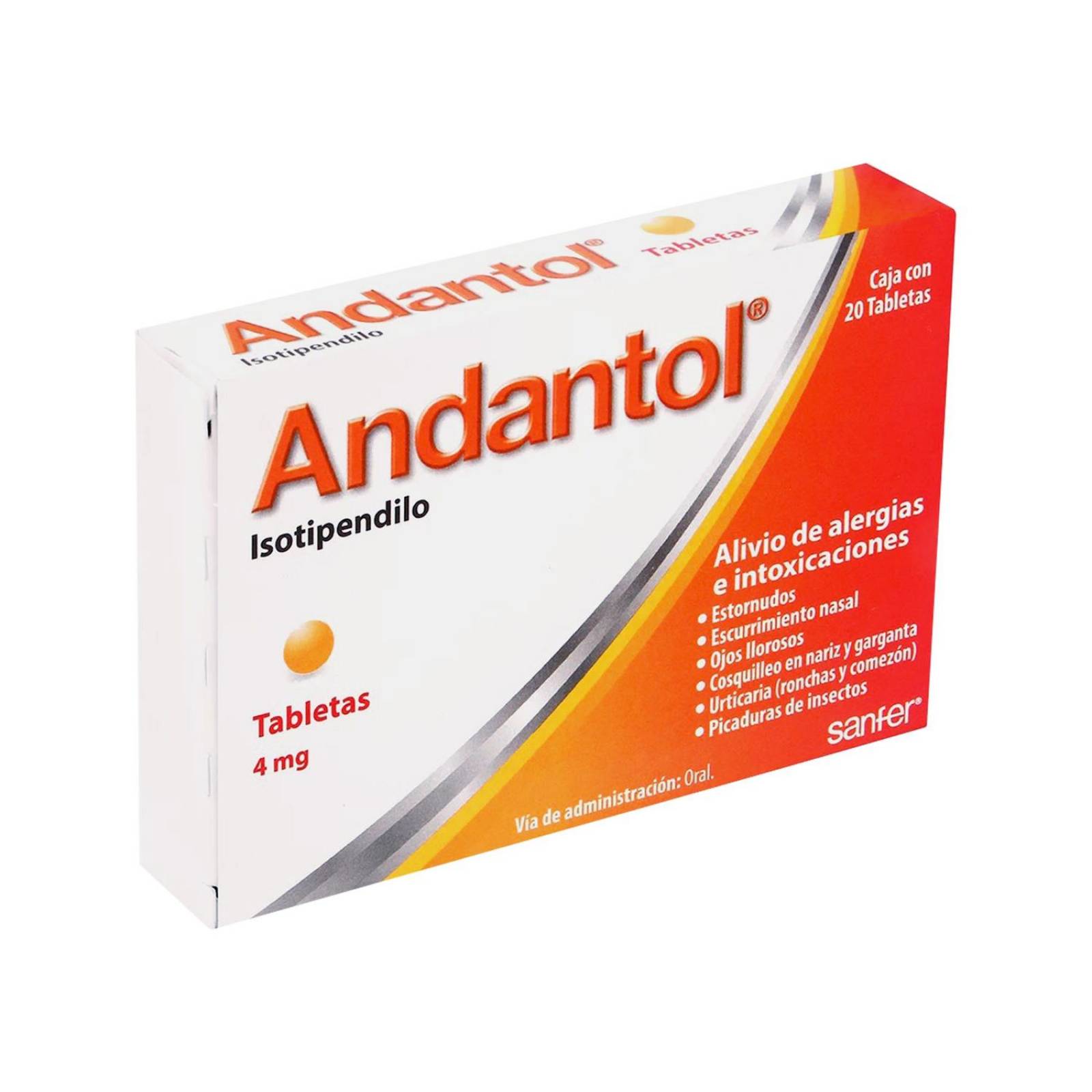 Andantol 4 mg Caja Con 20 Tabletas 