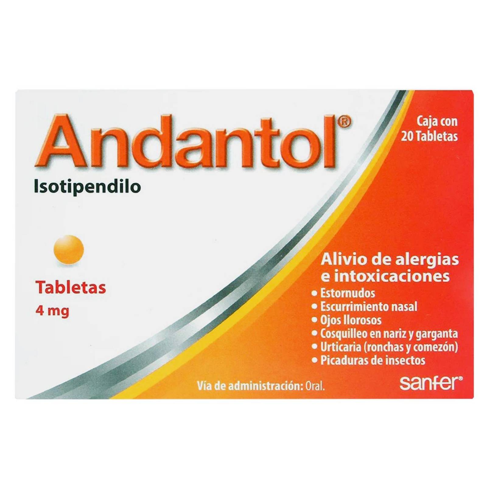 Andantol 4 mg Caja Con 20 Tabletas 