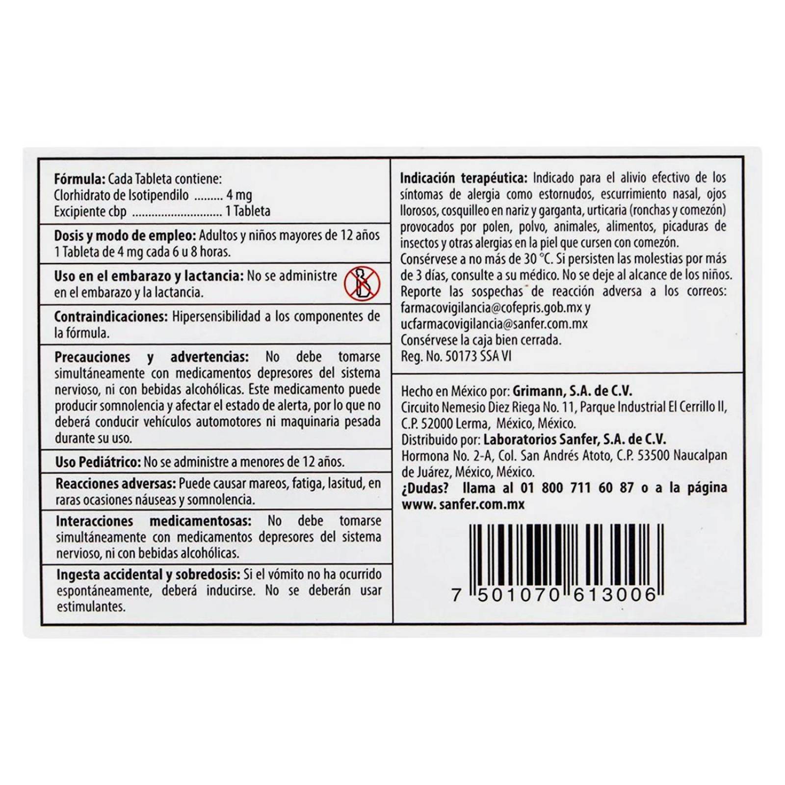 Andantol 4 mg Caja Con 20 Tabletas 