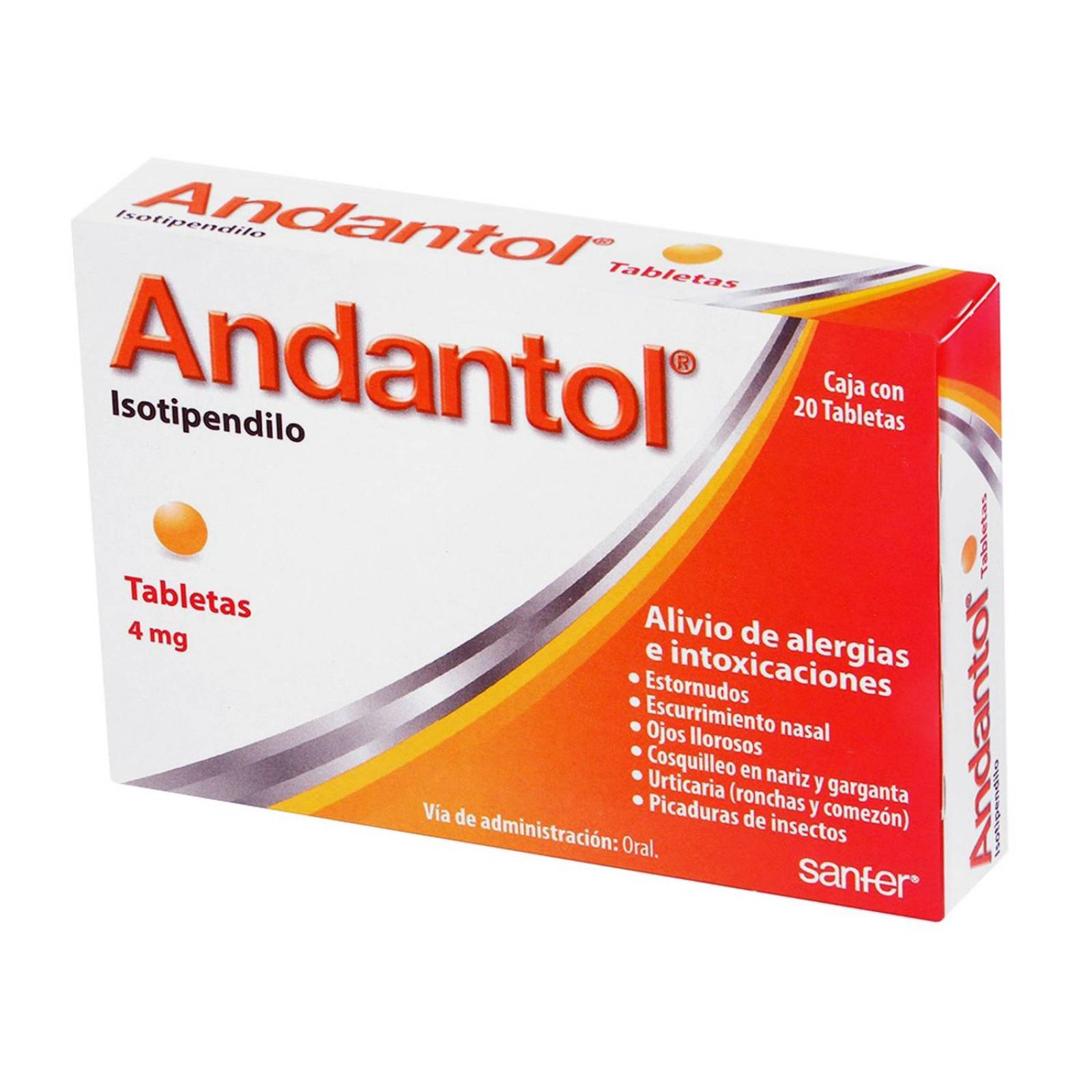 Andantol 4 mg Caja Con 20 Tabletas 