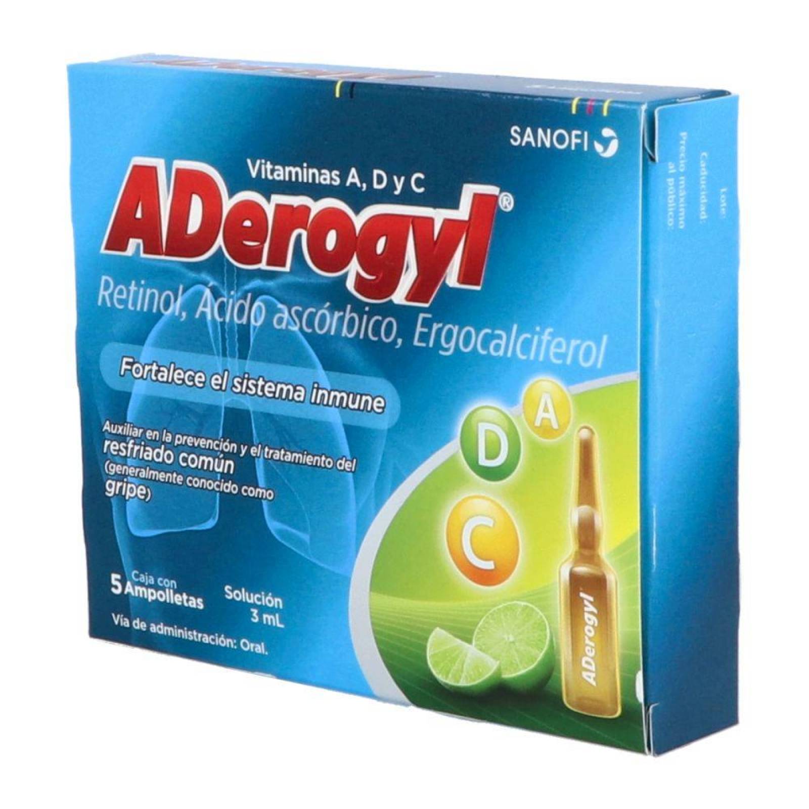 Aderogyl 15 Solucion 3 Ml 5 Ampolletas 