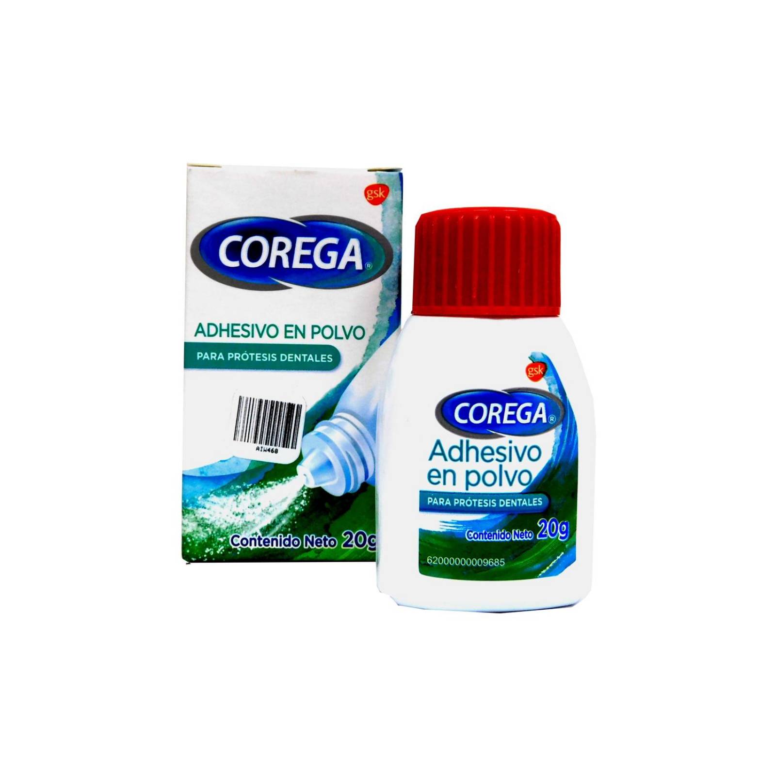 Super Corega 20 g Caja Con Adhesivo En Polvo Para Prótesis Dentales 