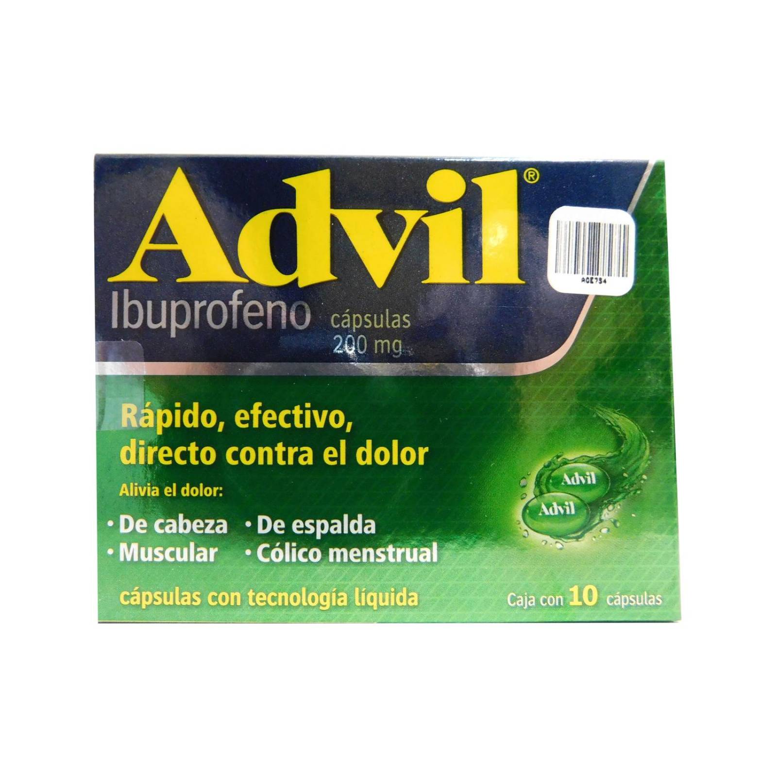 Advil 200 mg Cája Con 10 Cápsulas 