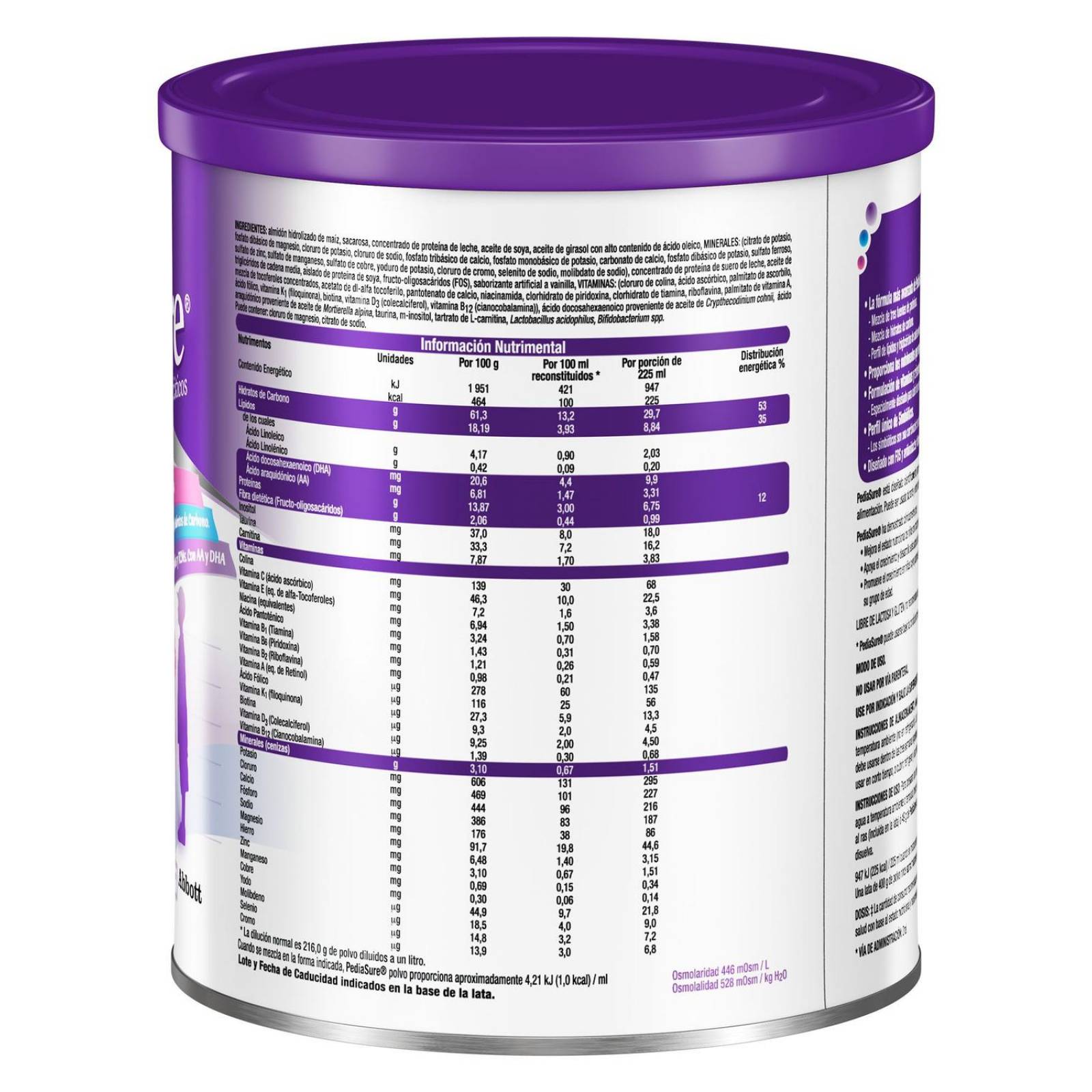 FRM-Pediasure Plus Lata Con 400 g Sabor A Vainilla 