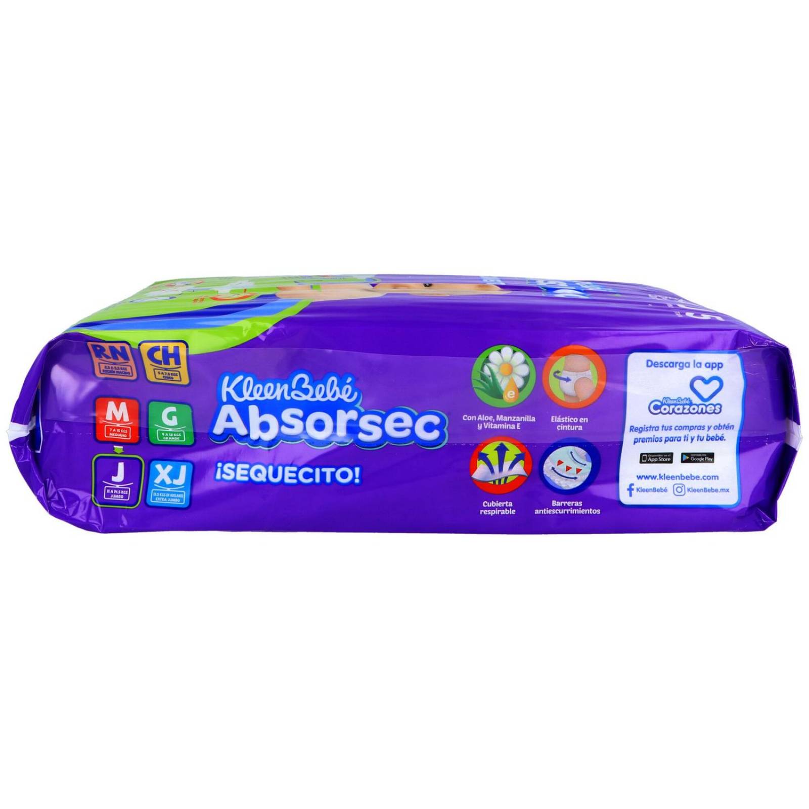 Kleen Pañales Bebé Absorsec Ultra Etapa J Paquete Con 40 Piezas 