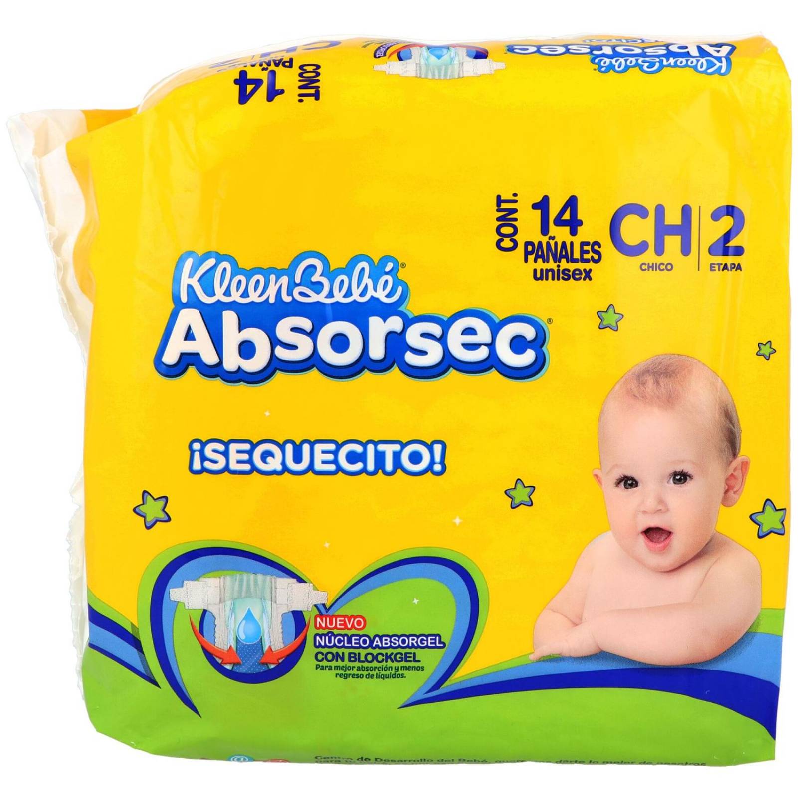 Panal Kleenbebé Absorsec Ch 14 Pañales 