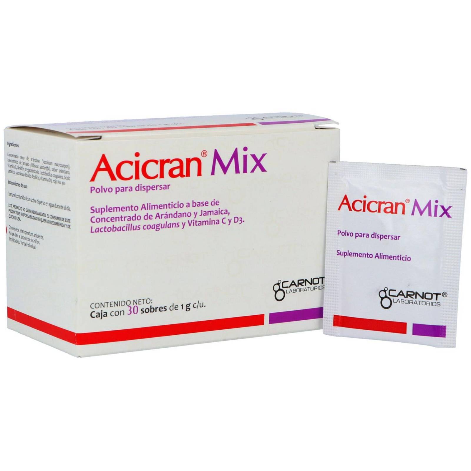 Acicran Mix Sobre Con Polvo Para Dispersar 30 Sobres De 1g