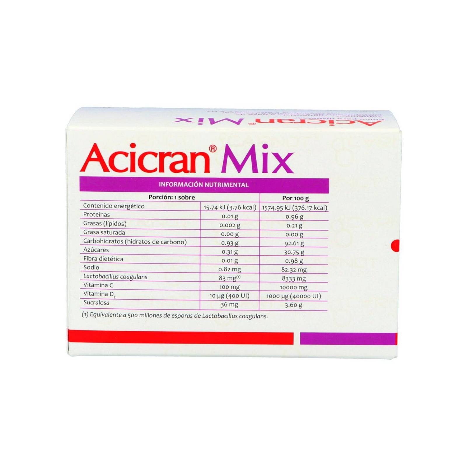 Acicran Mix Sobre Con Polvo Para Dispersar 30 Sobres De 1g 