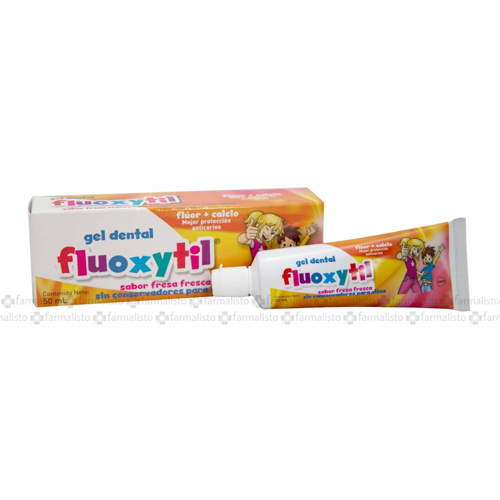 Fluoxytil Gel Dental Caja Con Tubo Con 50mL Sabor Fresa Fresca 