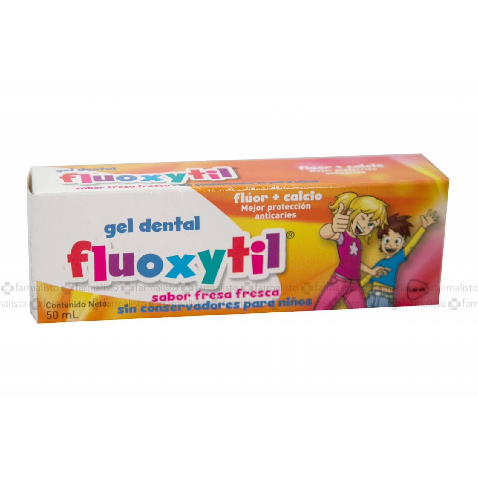 Fluoxytil Gel Dental Caja Con Tubo Con 50mL Sabor Fresa Fresca 